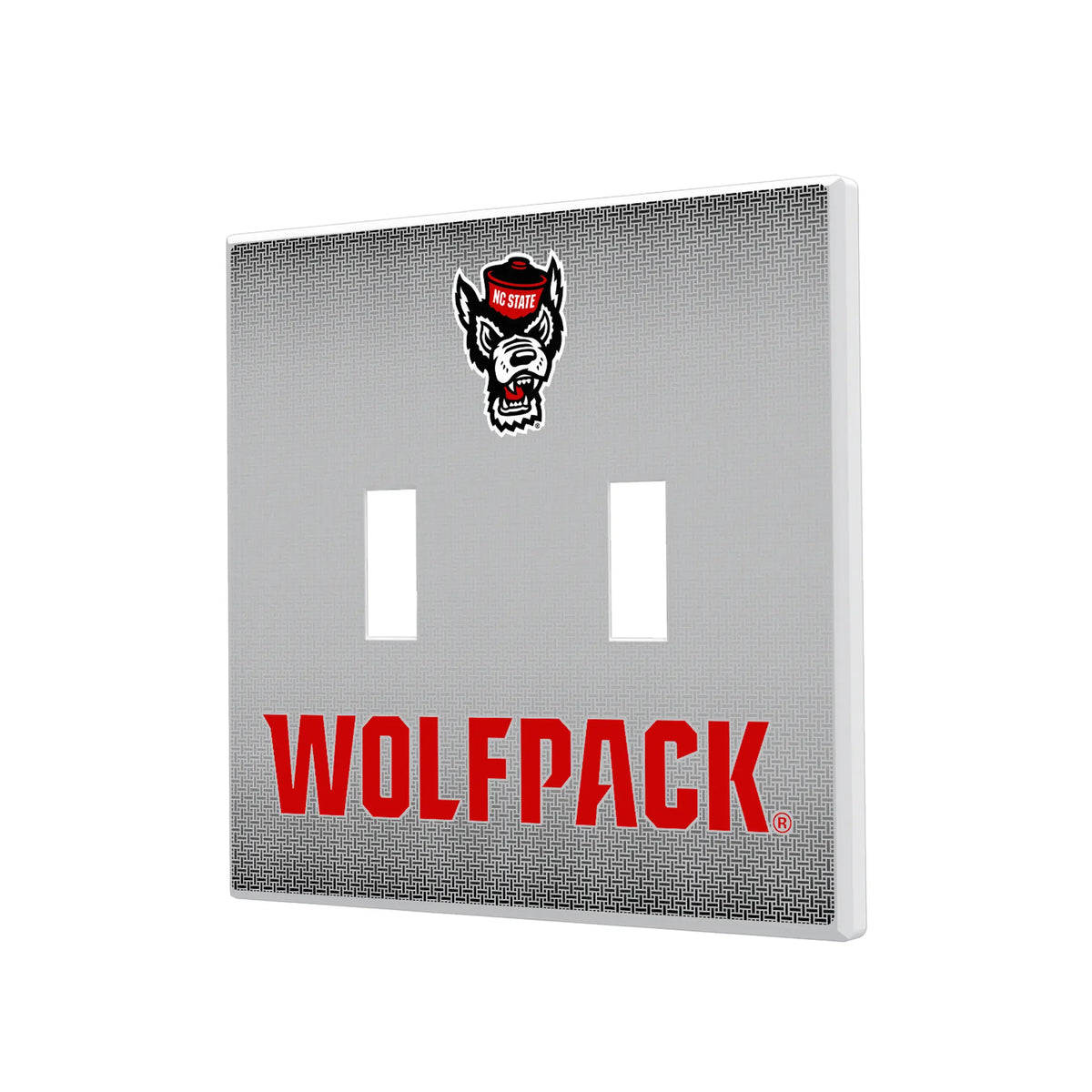 North Carolina State University Wolfpack Linen Hidden-Screw Light Switch Plate#Style_Double Toggle
