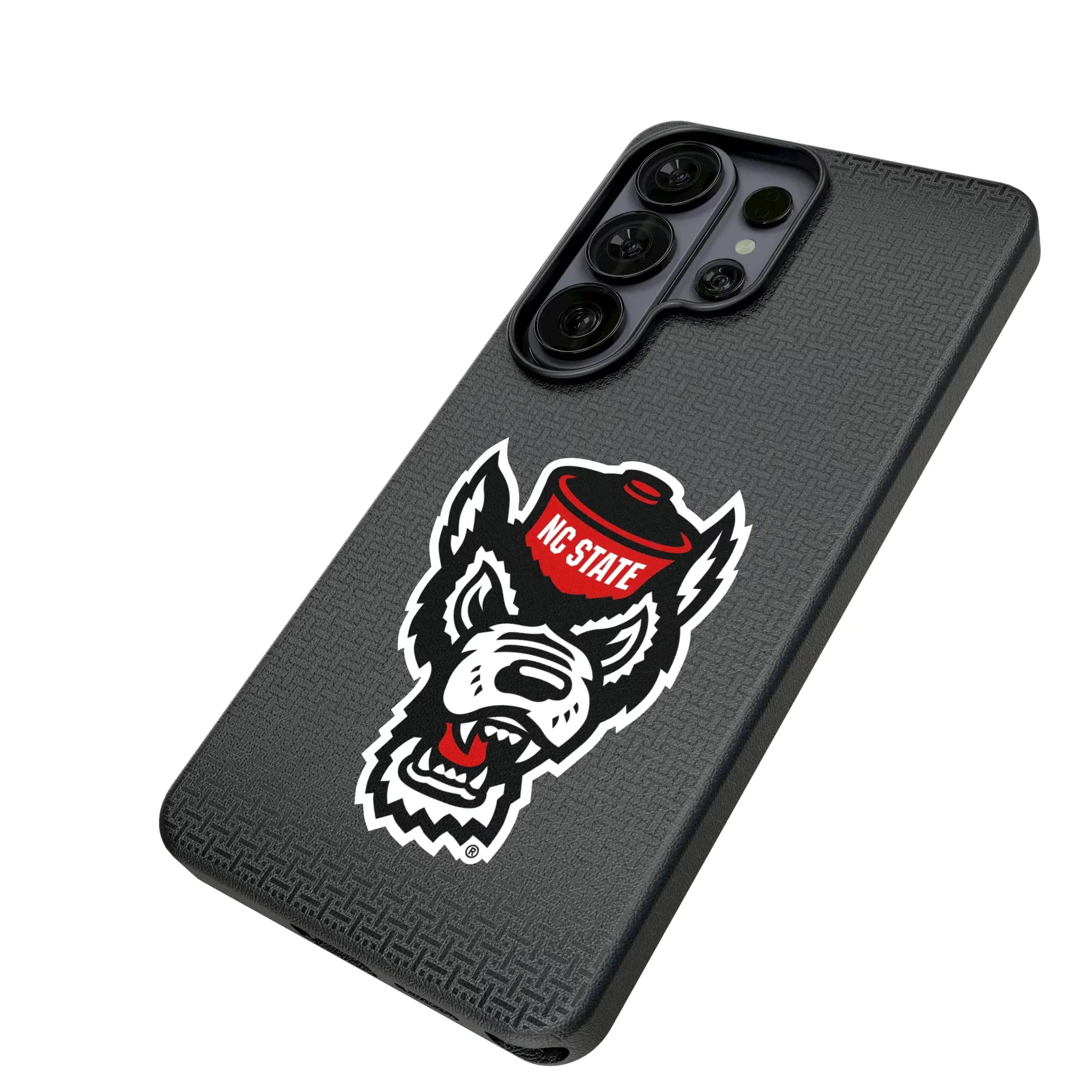 North Carolina State University Wolfpack Linen Galaxy MagSafe Compatible Phone Case for Samsung Galaxy - Isometric View#Device_Galaxy S26 Ultra