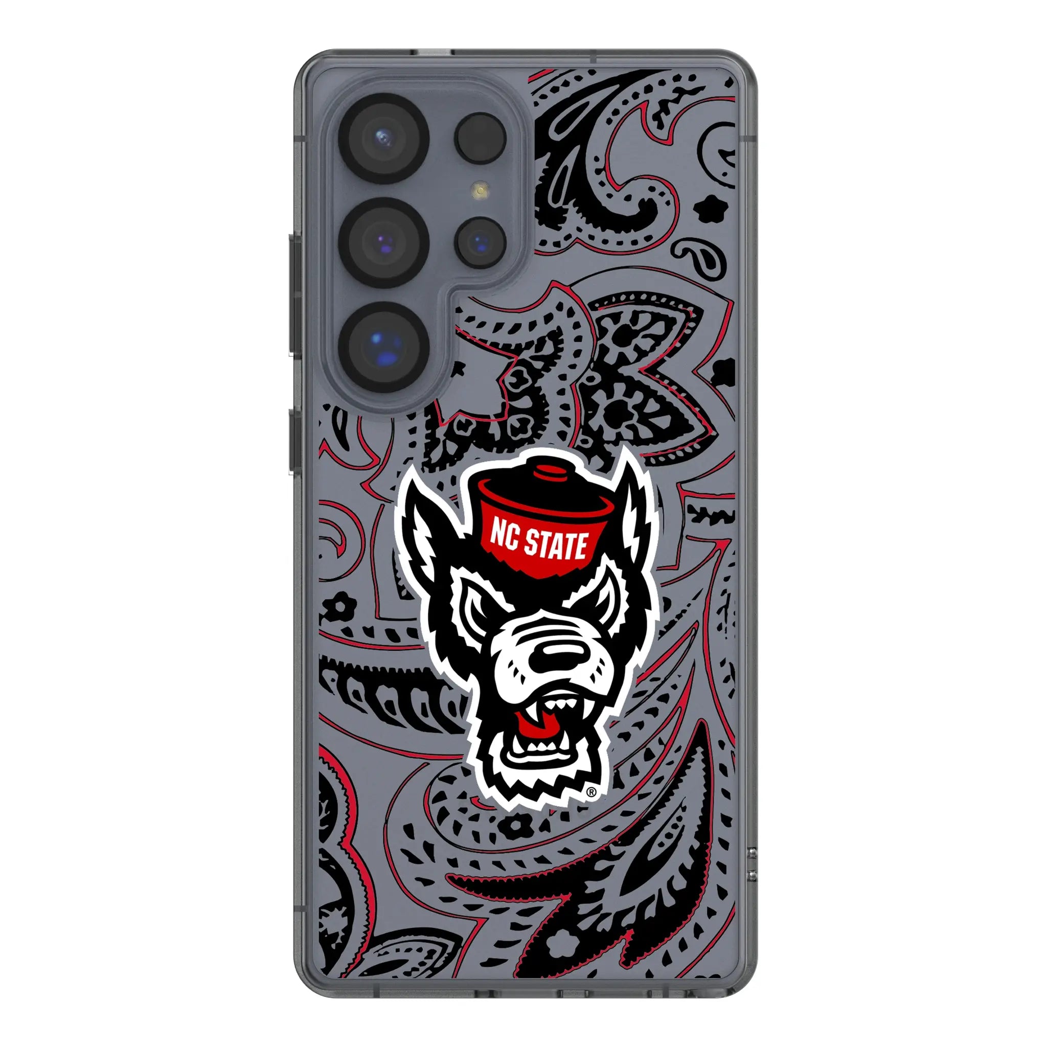 North Carolina State University Wolfpack Paisley Galaxy Clear Phone Case for Samsung Galaxy#Device_Galaxy S25 Ultra