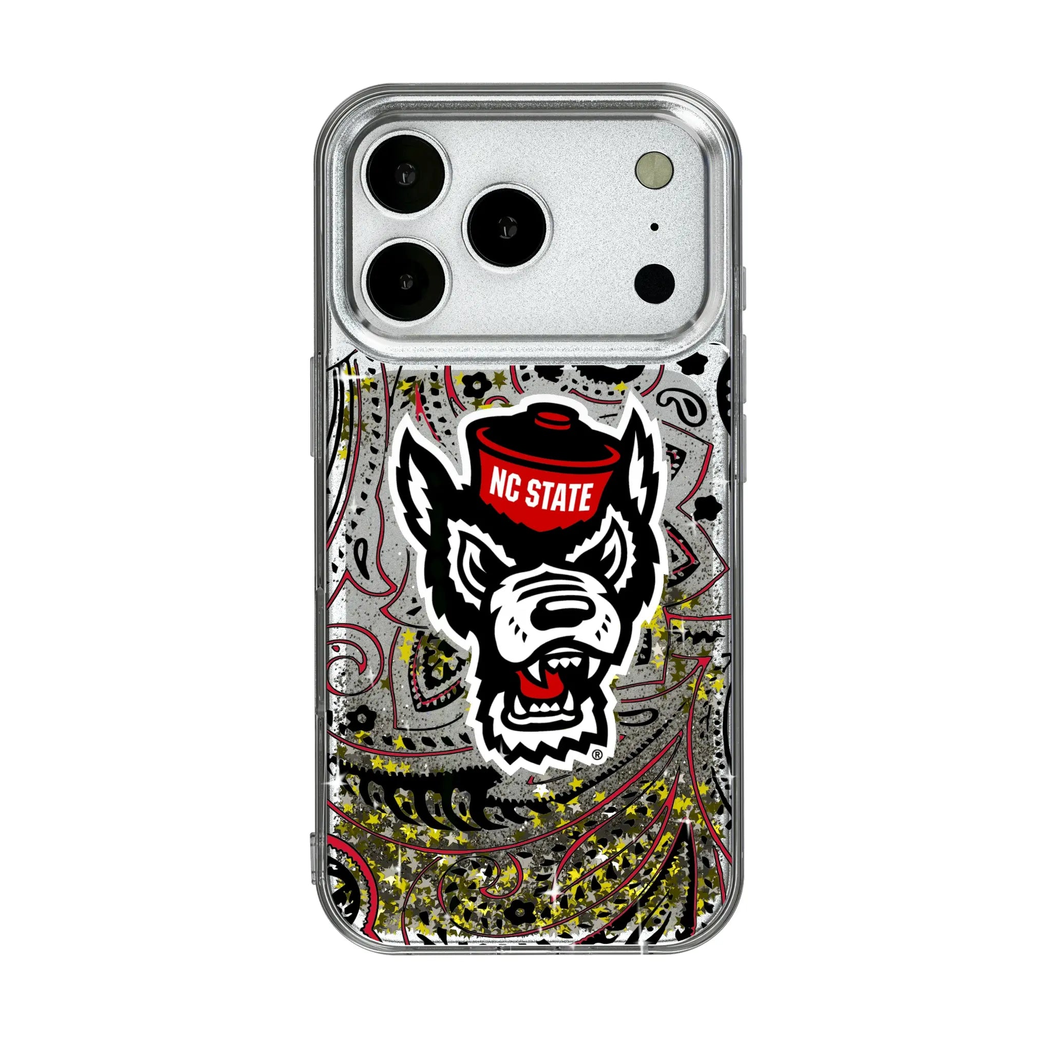 North Carolina State University Wolfpack Paisley iPhone Glitter Phone Case for Apple iPhone