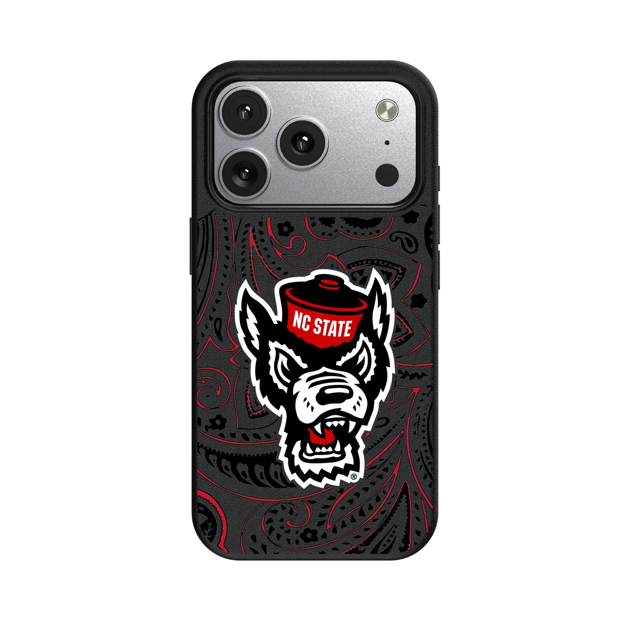 North Carolina State University Wolfpack Paisley iPhone MagSafe Compatible Phone Case for Apple iPhone#Device_iPhone 17 Pro