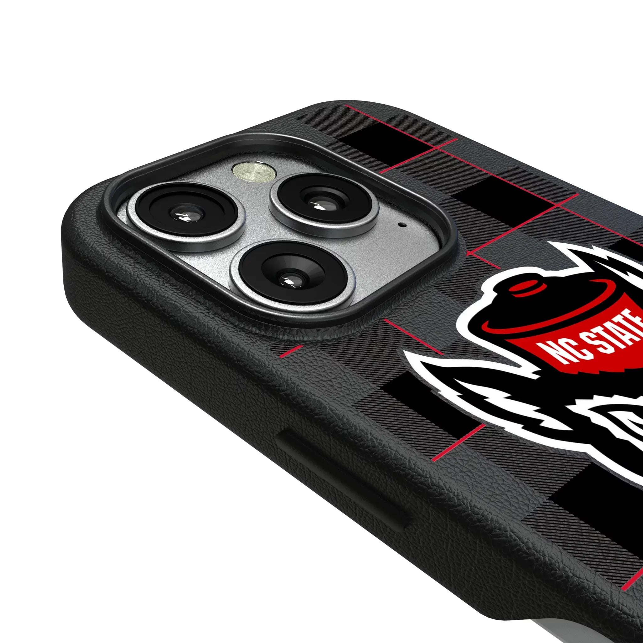 North Carolina State University Wolfpack Plaid iPhone MagSafe Compatible Phone Case for Apple iPhone - Detail