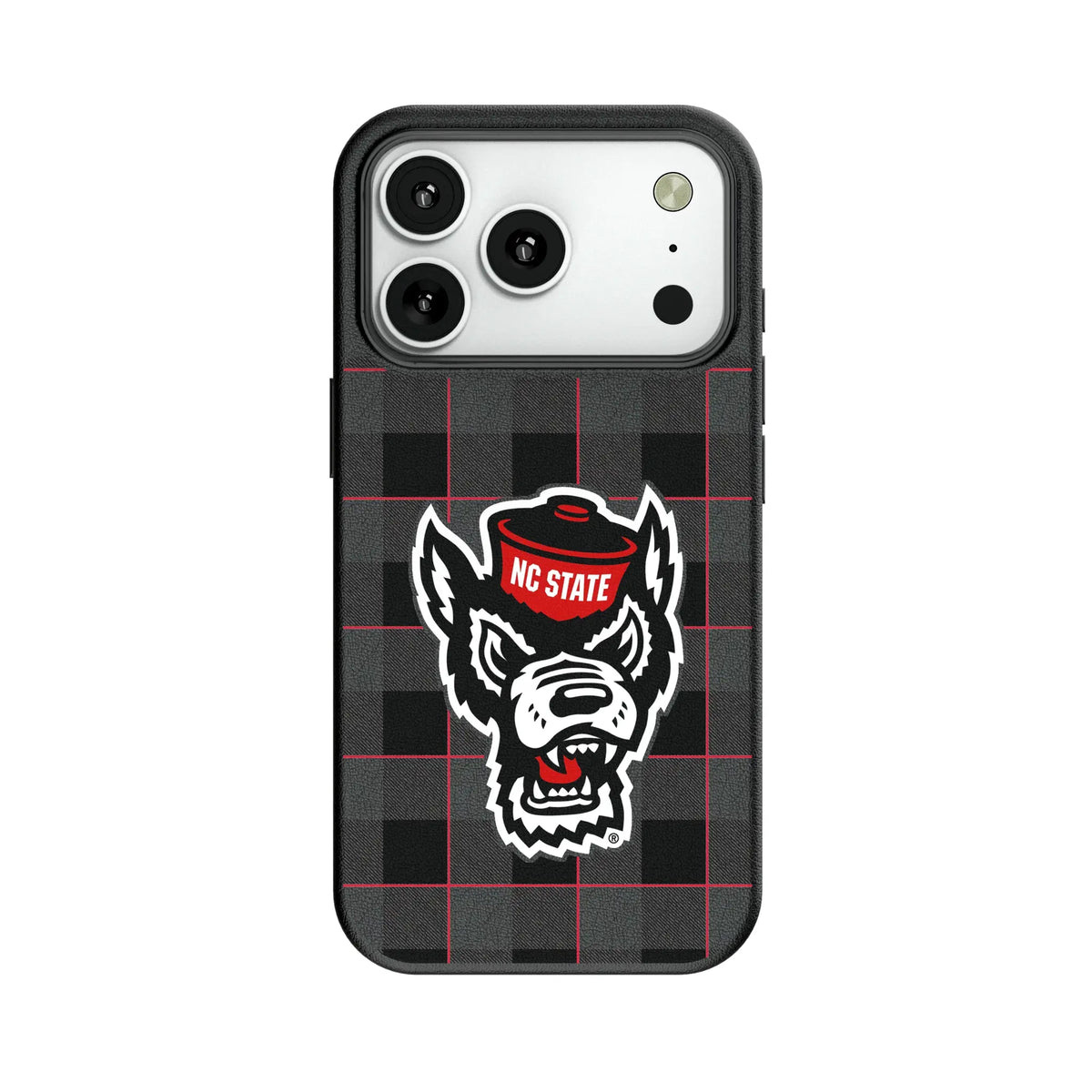 North Carolina State University Wolfpack Plaid MagSafe Compatible Phone Case for Apple iPhone