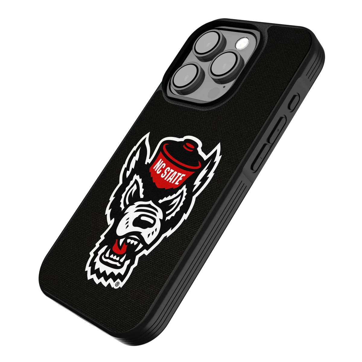 North Carolina State University Wolfpack Solid iPhone Bump Phone Case for Apple iPhone - Isometric View