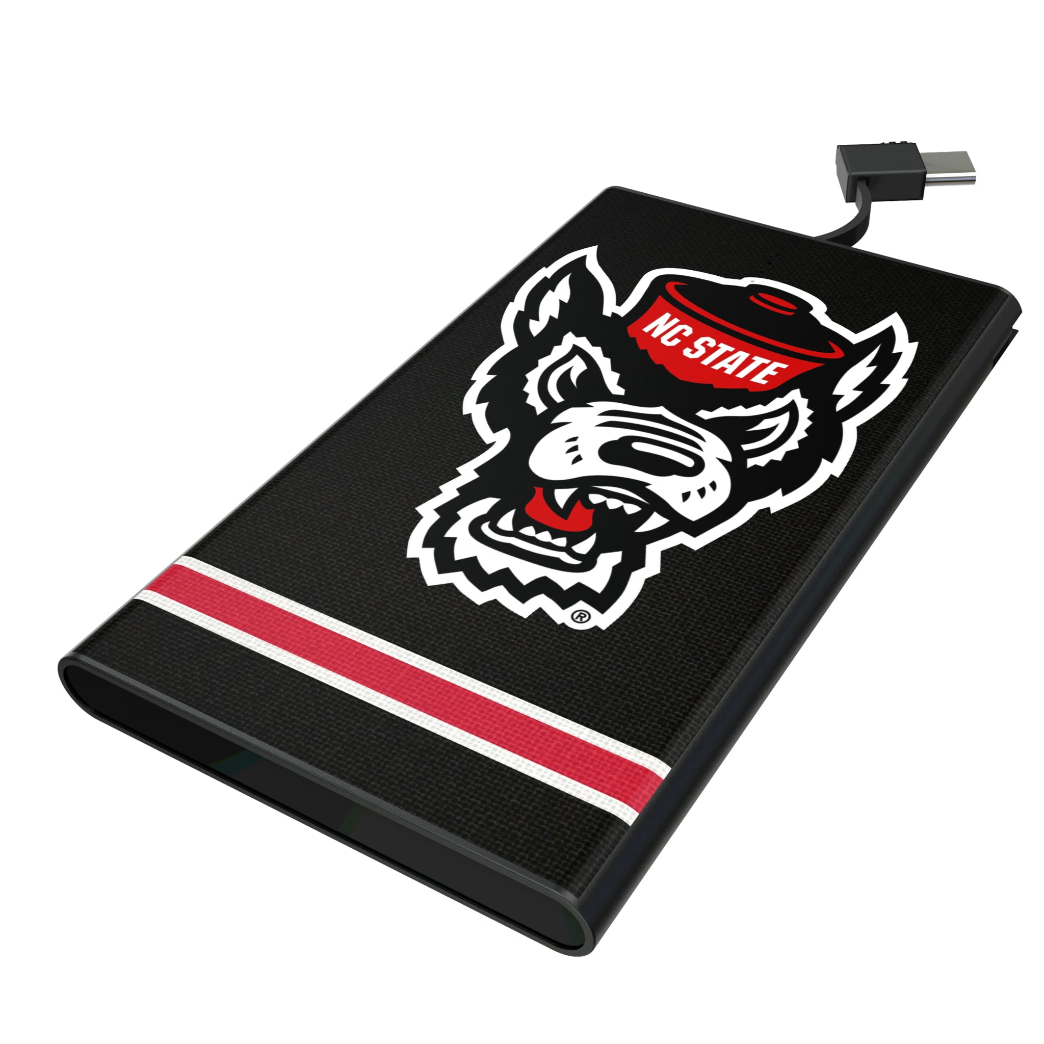 North Carolina State University Wolfpack Stripe 5000mAh Flat Powerbank