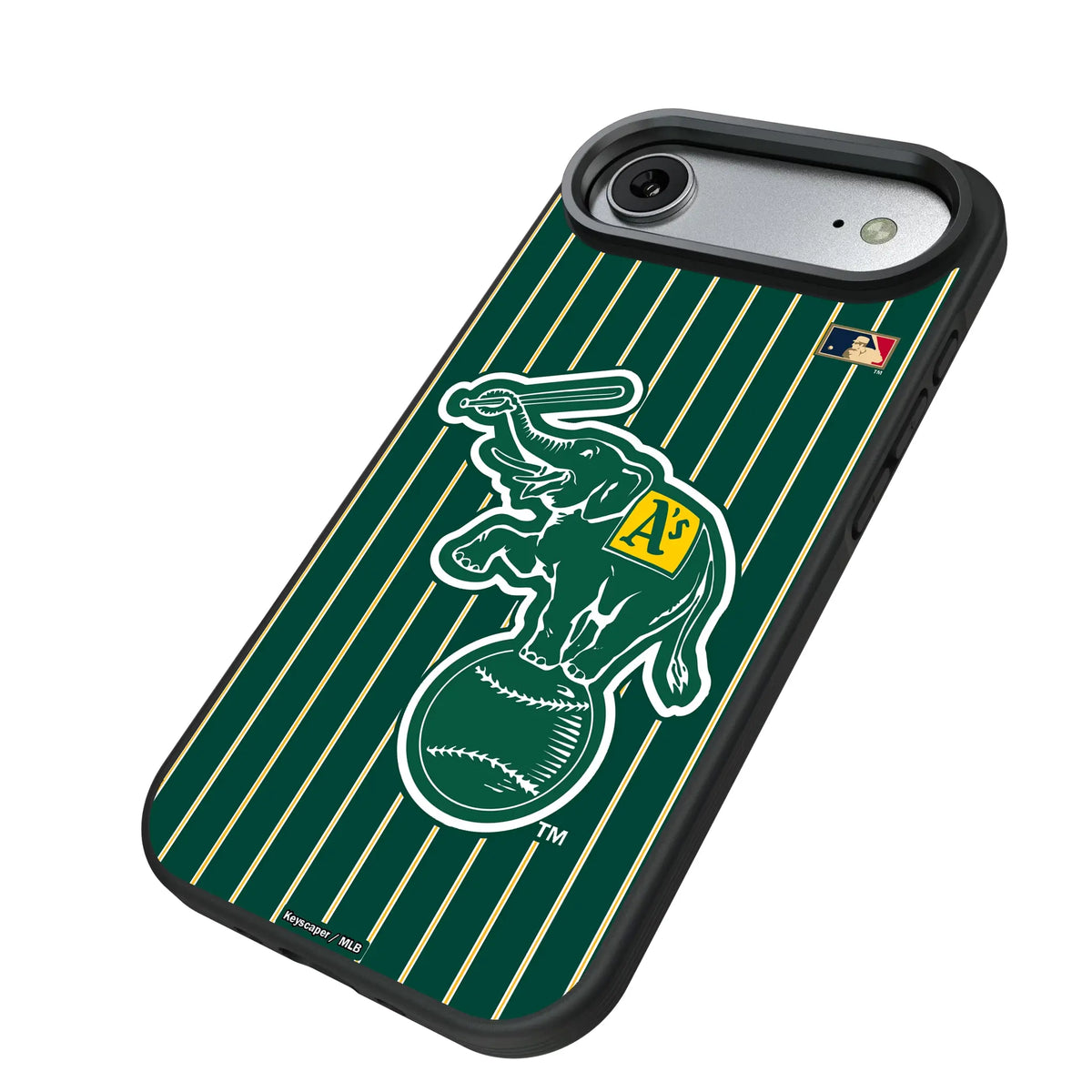 Oakland As Home 1988 - Cooperstown Collection Pinstripe iPhone Bump Phone Case for Apple iPhone - Isometric View#Device_iPhone Air
