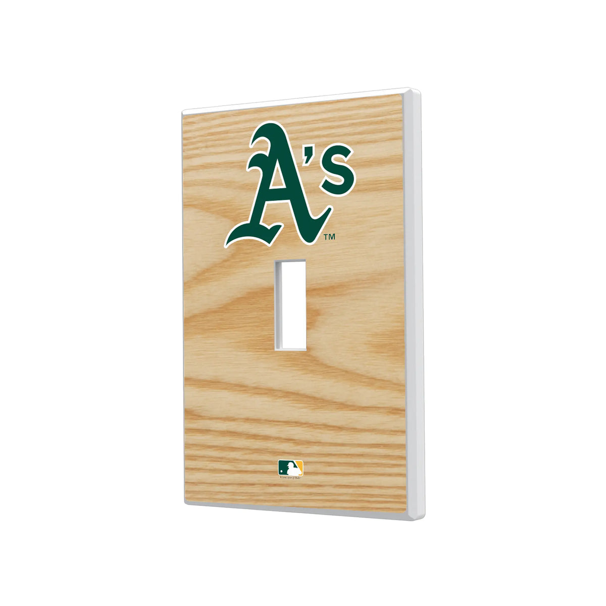 Oakland Athletics Baseball Bat Hidden-Screw Light Switch Plate#Style_Single Toggle