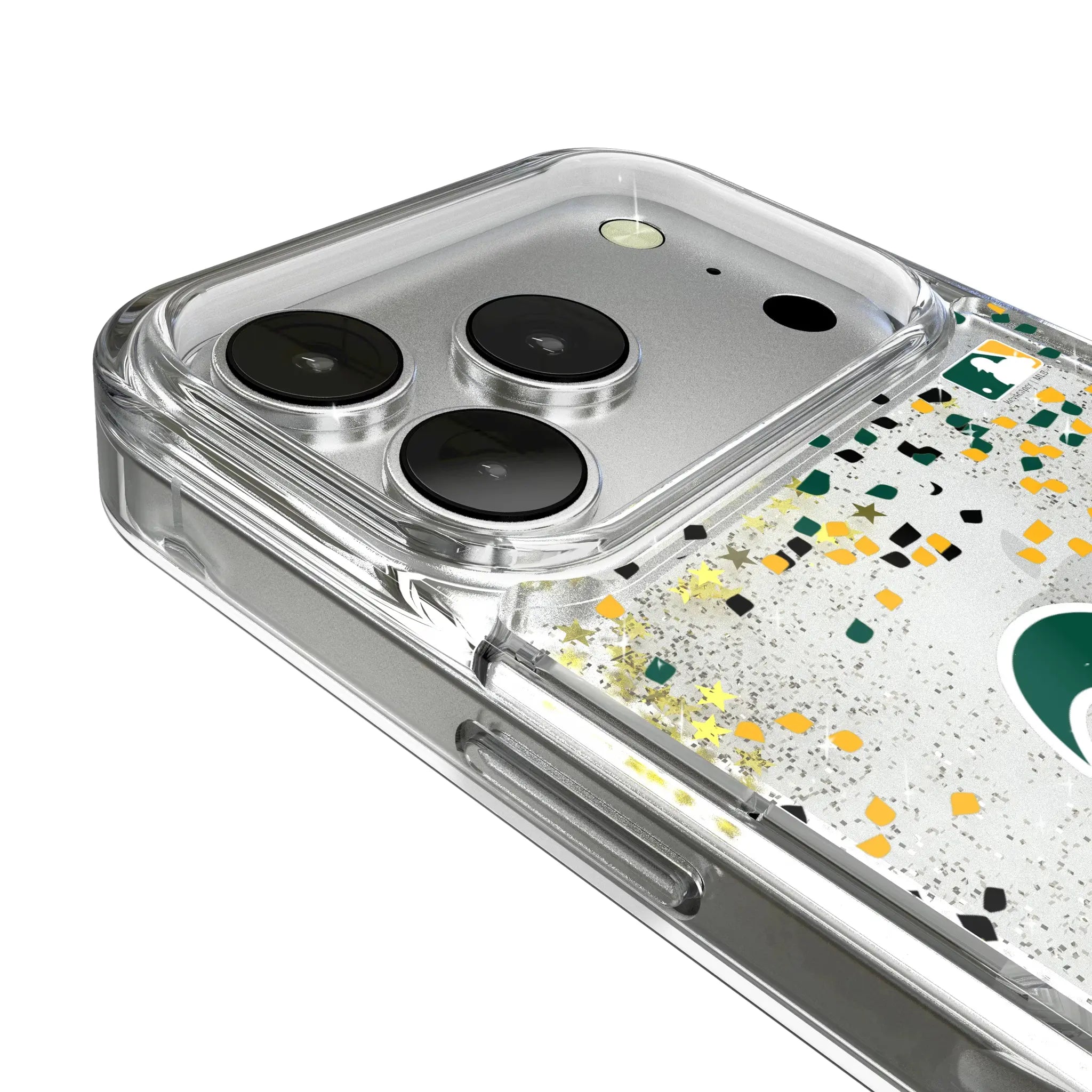 Oakland Athletics Confetti iPhone Glitter Phone Case for Apple iPhone - Detail