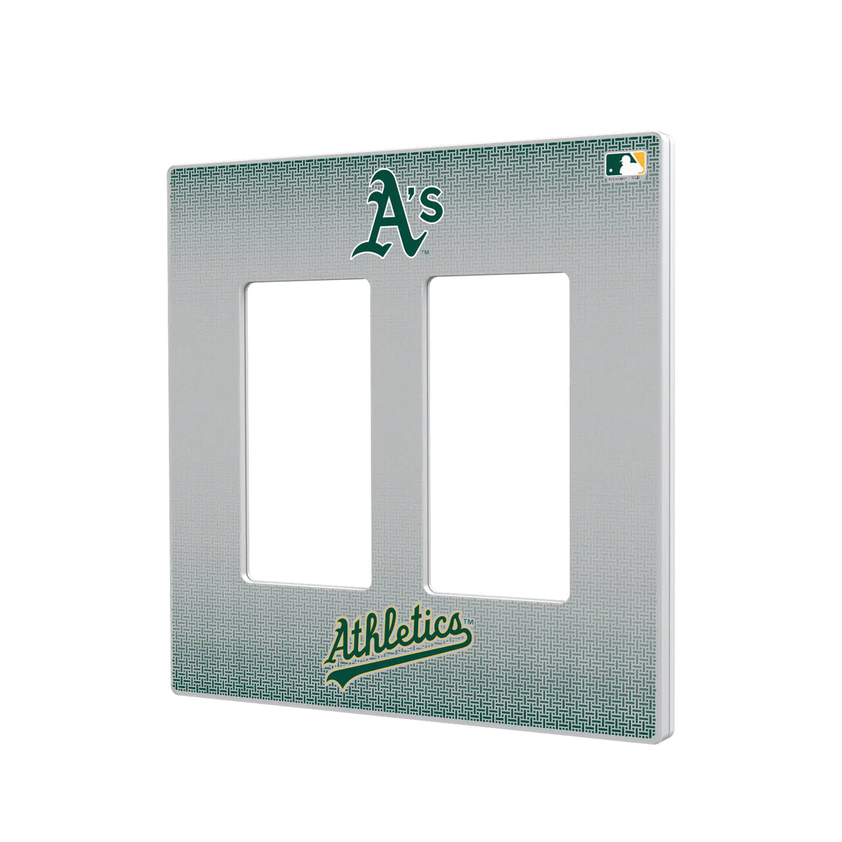 Oakland Athletics Linen Hidden-Screw Light Switch Plate#Style_Double Rocker