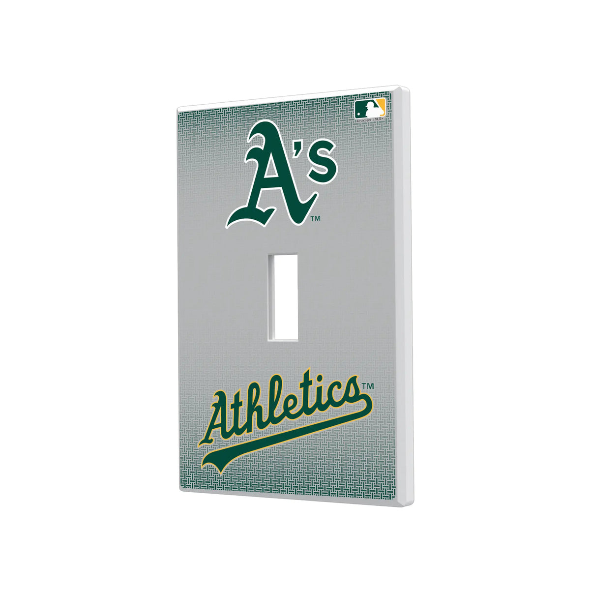 Oakland Athletics Linen Hidden-Screw Light Switch Plate#Style_Single Toggle