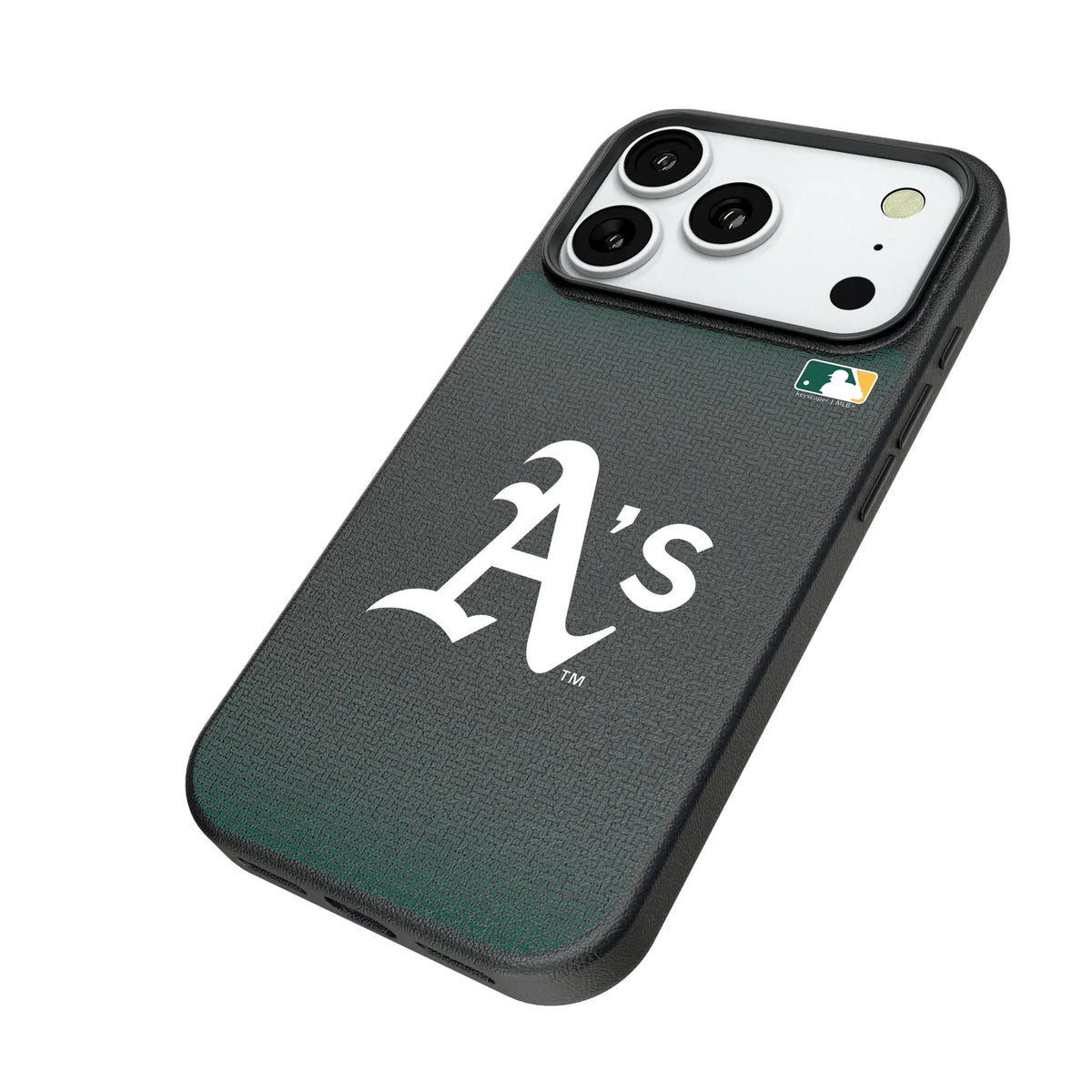 Oakland Athletics Linen iPhone MagSafe Compatible Phone Case for Apple iPhone - Isometric View#Device_iPhone 18 Pro