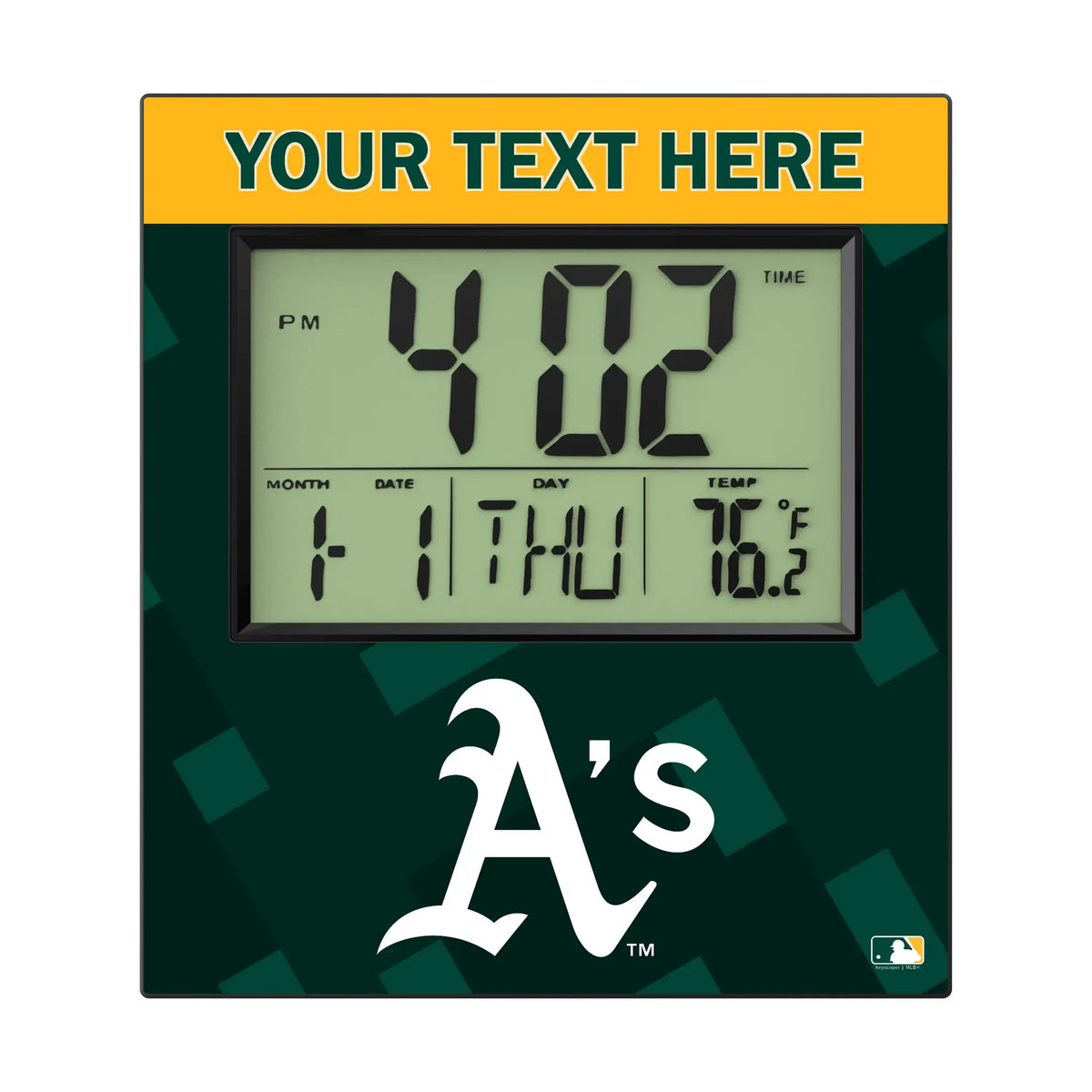 Oakland Athletics Personalized Color Block Wall Clock