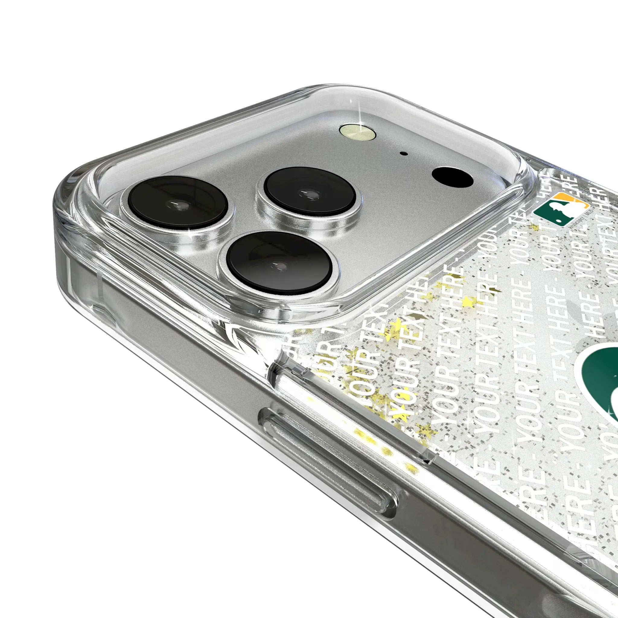 Oakland Athletics Personalized EndZone Plus iPhone Glitter Phone Case for Apple iPhone - Detail