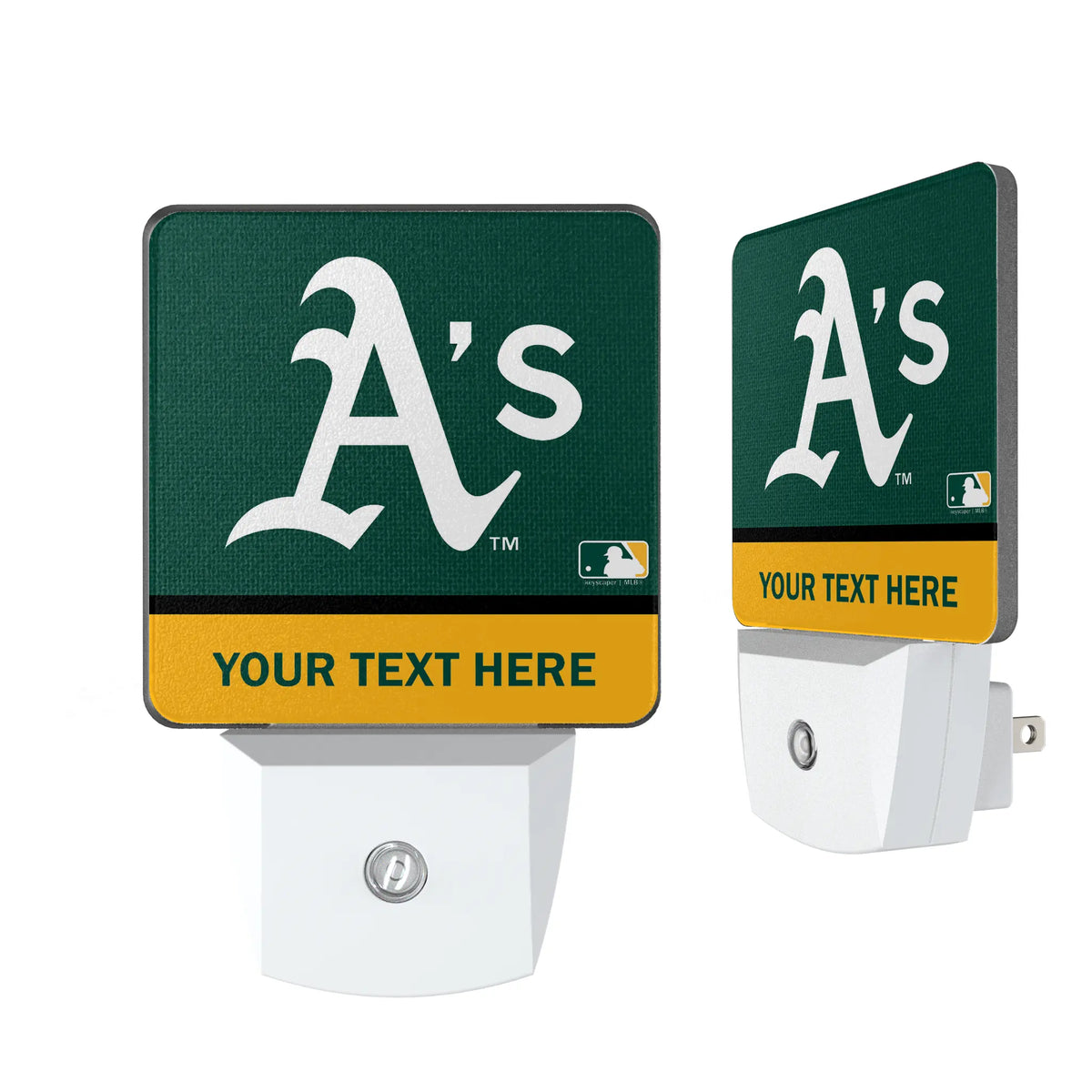 Oakland Athletics Personalized Endzone Solid Night Light 2-Pack