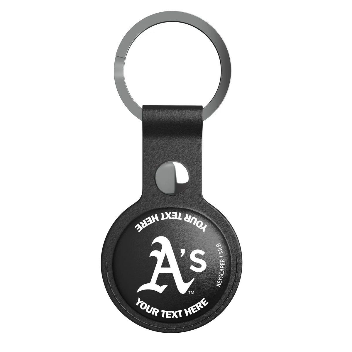 Oakland Athletics Personalized Insignia AirTag Black Airtag Holder