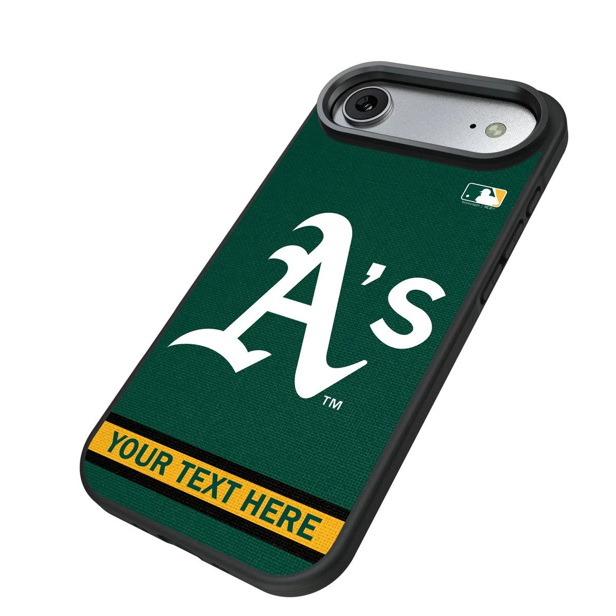 Oakland Athletics Personalized Stripe iPhone Bump Phone Case for Apple iPhone - Isometric View#Device_iPhone Air