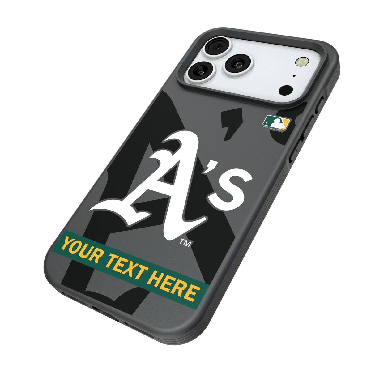 Oakland Athletics Personalized Tilt iPhone Bump Phone Case for Apple iPhone - Isometric View#Device_iPhone 18 Pro Max