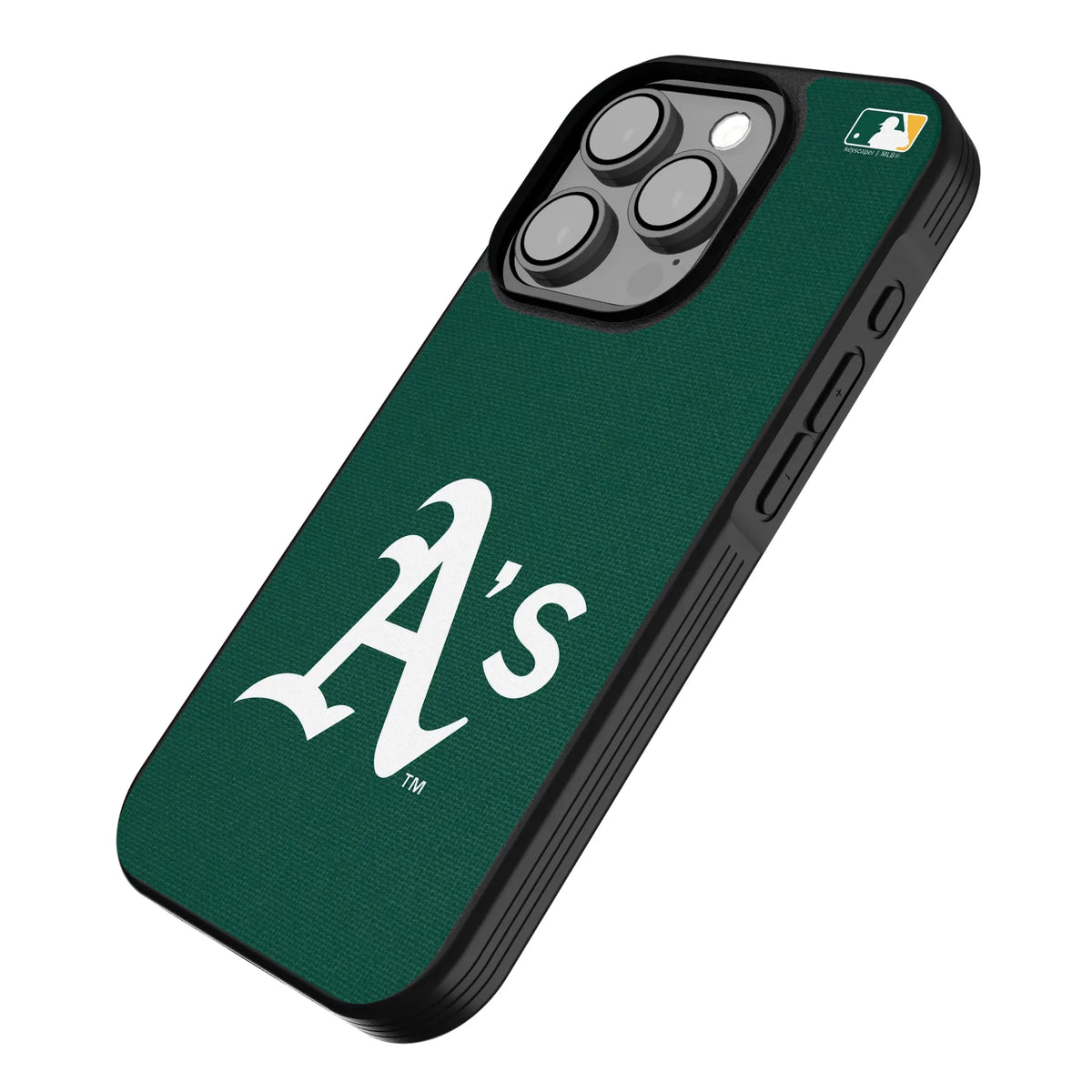 Oakland Athletics Solid iPhone Bump Phone Case for Apple iPhone - Isometric View