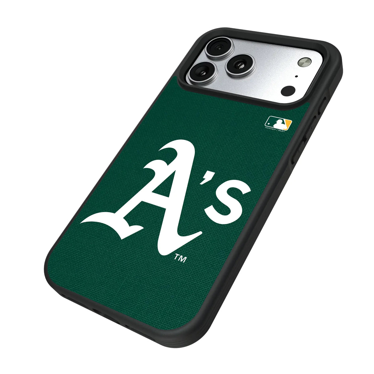 Oakland Athletics Solid iPhone Bump Phone Case for Apple iPhone - Isometric View#Device_iPhone 17 Pro Max