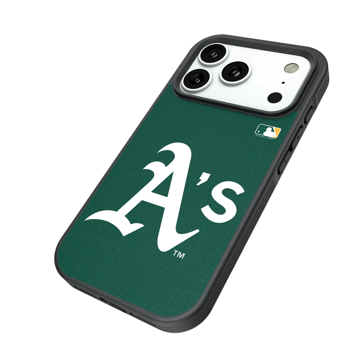 Oakland Athletics Solid iPhone Bump Phone Case for Apple iPhone - Isometric View#Device_iPhone 18 Pro