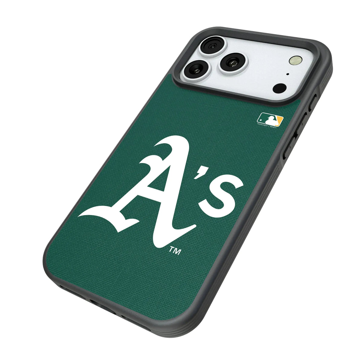 Oakland Athletics Solid iPhone Bump Phone Case for Apple iPhone - Isometric View#Device_iPhone 18 Pro Max