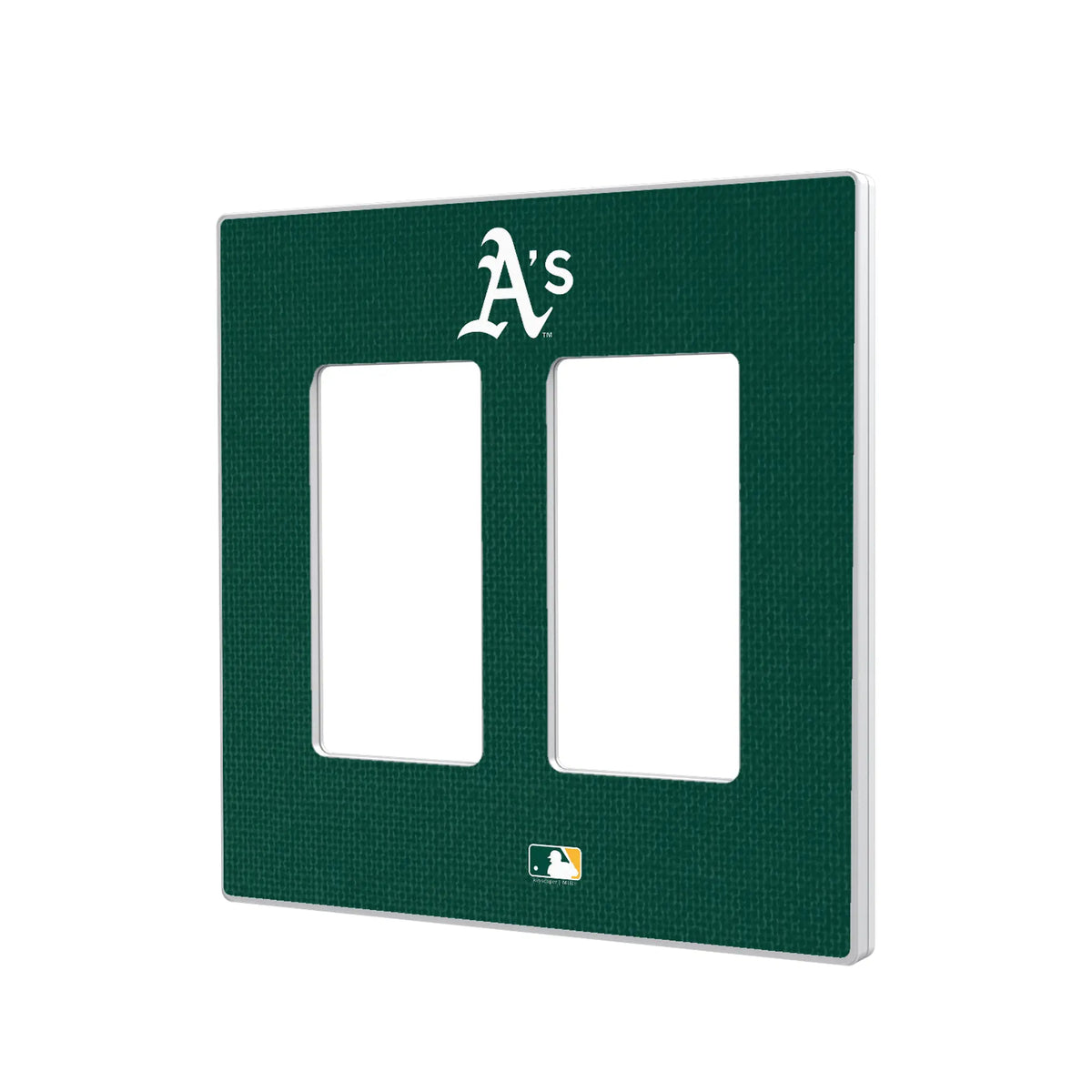 Oakland Athletics Solid Hidden-Screw Light Switch Plate#Style_Double Rocker