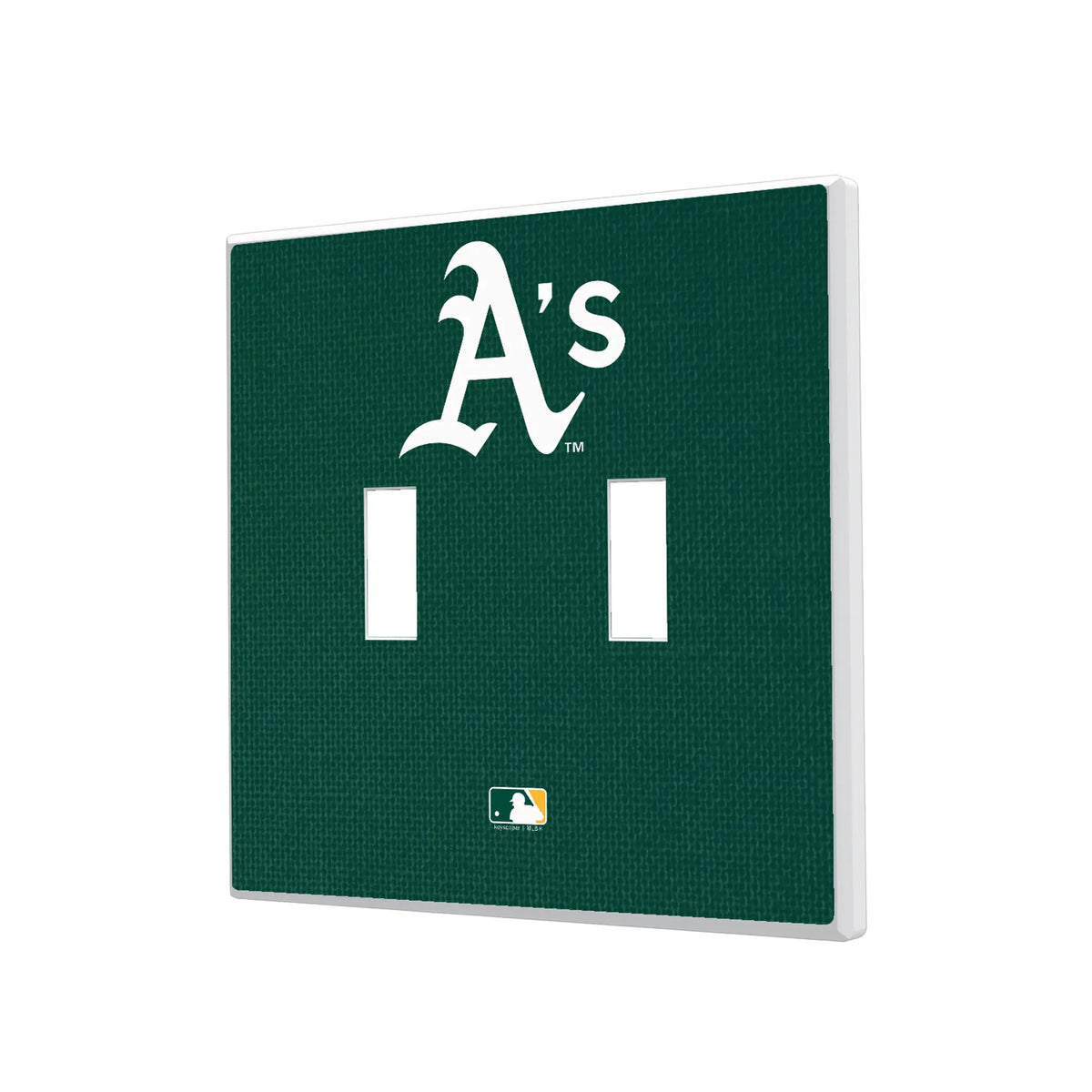 Oakland Athletics Solid Hidden-Screw Light Switch Plate#Style_Double Toggle