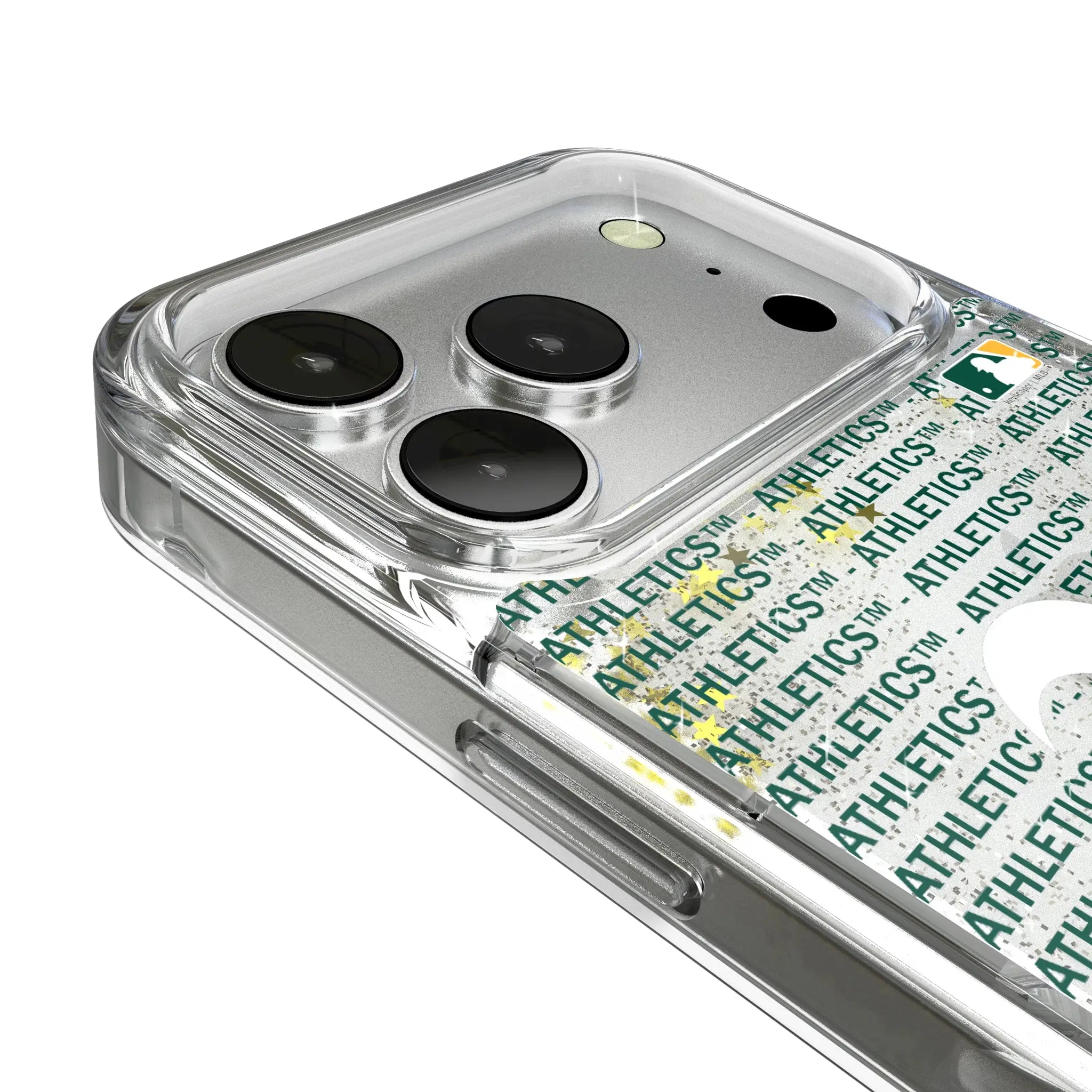 Oakland Athletics Text Backdrop iPhone Glitter Phone Case for Apple iPhone - Detail