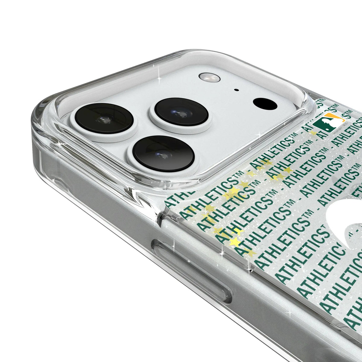 Oakland Athletics Text Backdrop iPhone Glitter Phone Case for Apple iPhone - Detail#Device_iPhone 18 Pro