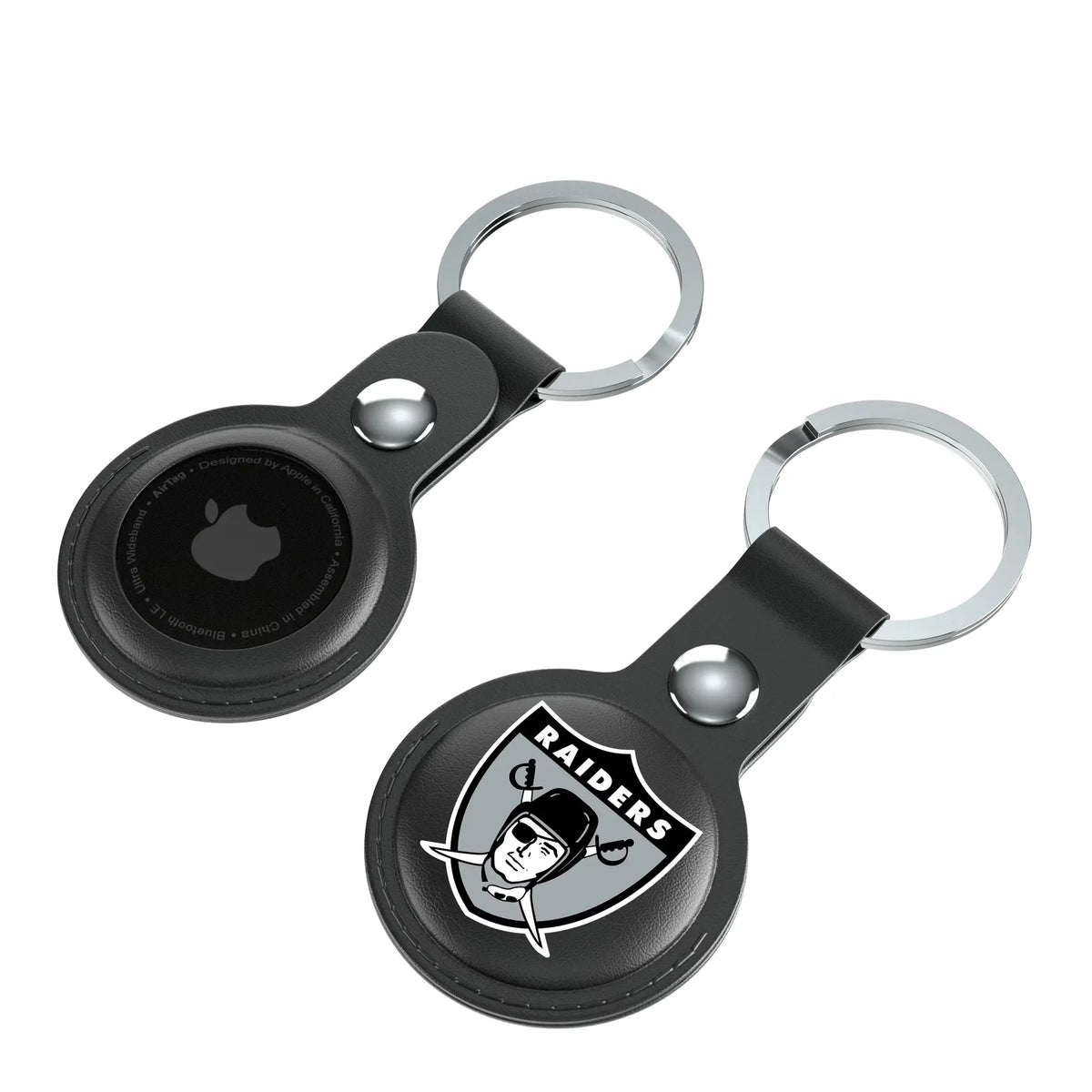 Oakland Raiders 1963 Historic Collection Insignia AirTag Black Airtag Holder 2-Pack - Isometric View
