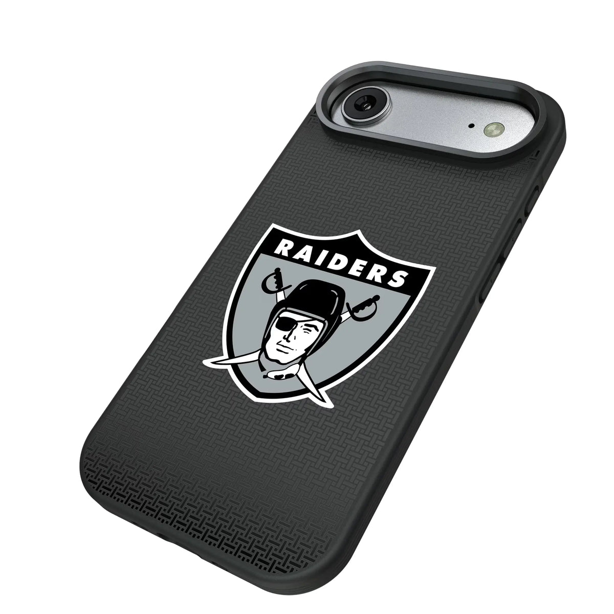 Oakland Raiders 1963 Historic Collection Linen iPhone Bump Phone Case for Apple iPhone - Isometric View#Device_iPhone Air