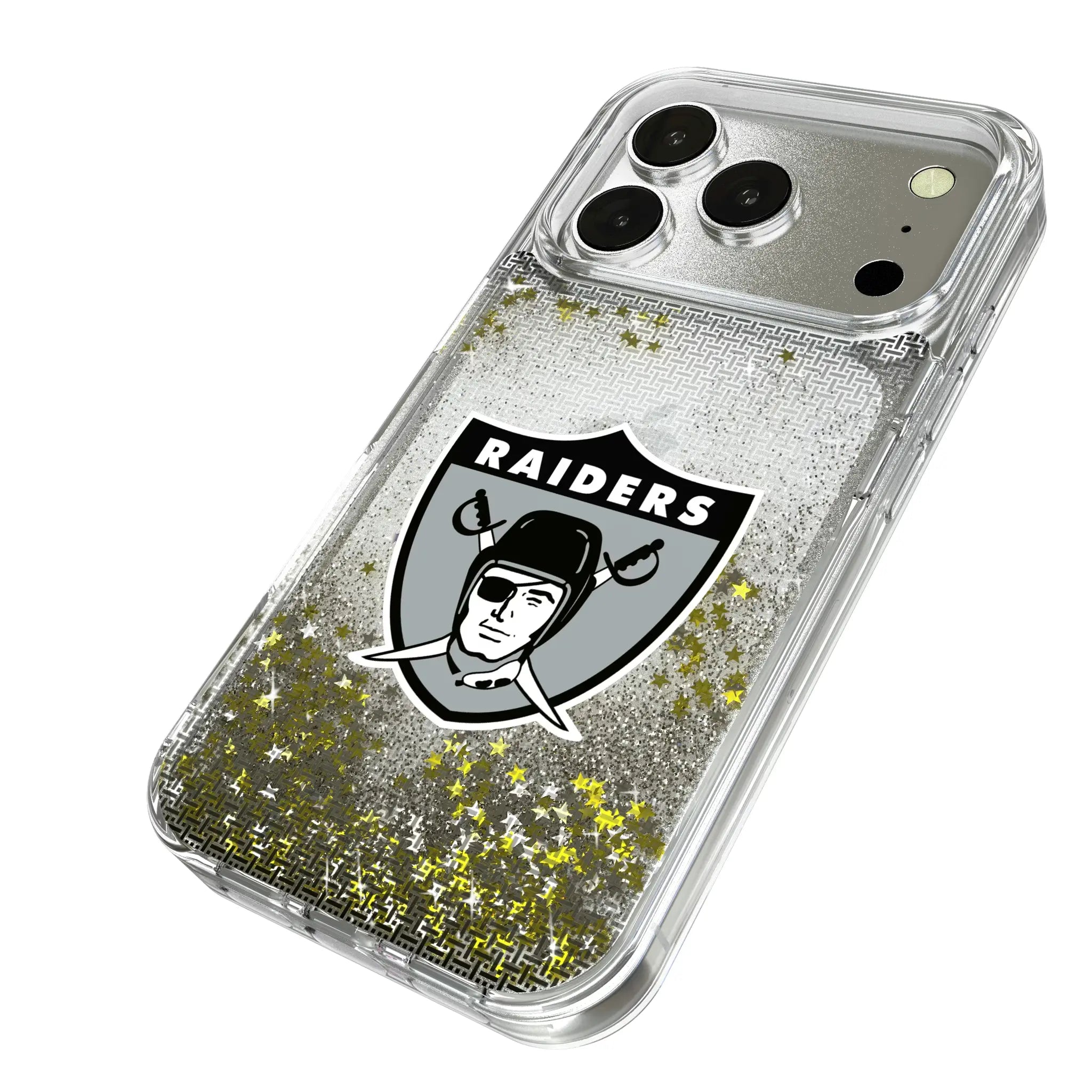 Oakland Raiders 1963 Historic Collection Linen iPhone Glitter Phone Case for Apple iPhone - Isometric View