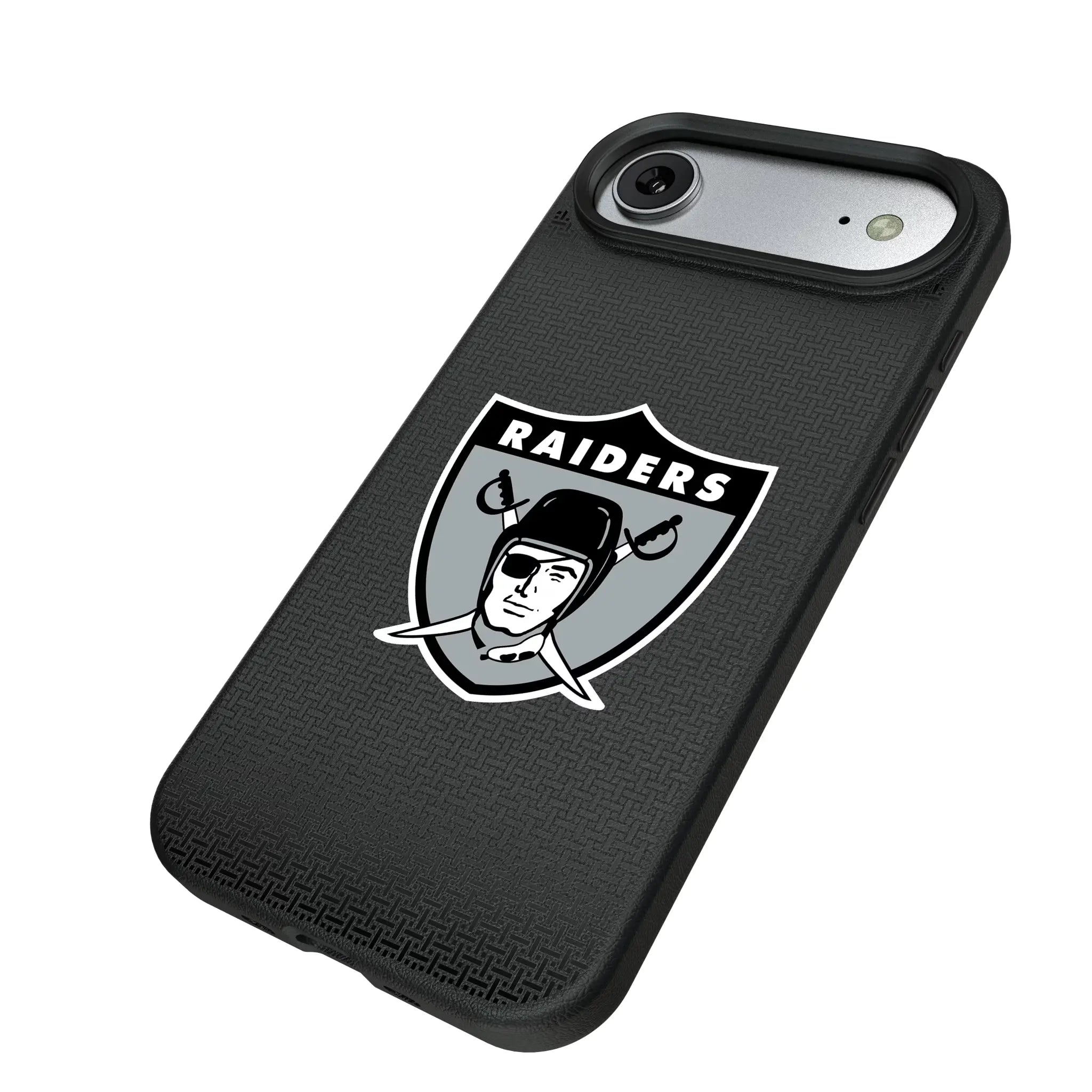 Oakland Raiders 1963 Historic Collection Linen iPhone MagSafe Compatible Phone Case for Apple iPhone - Isometric View#Device_iPhone Air