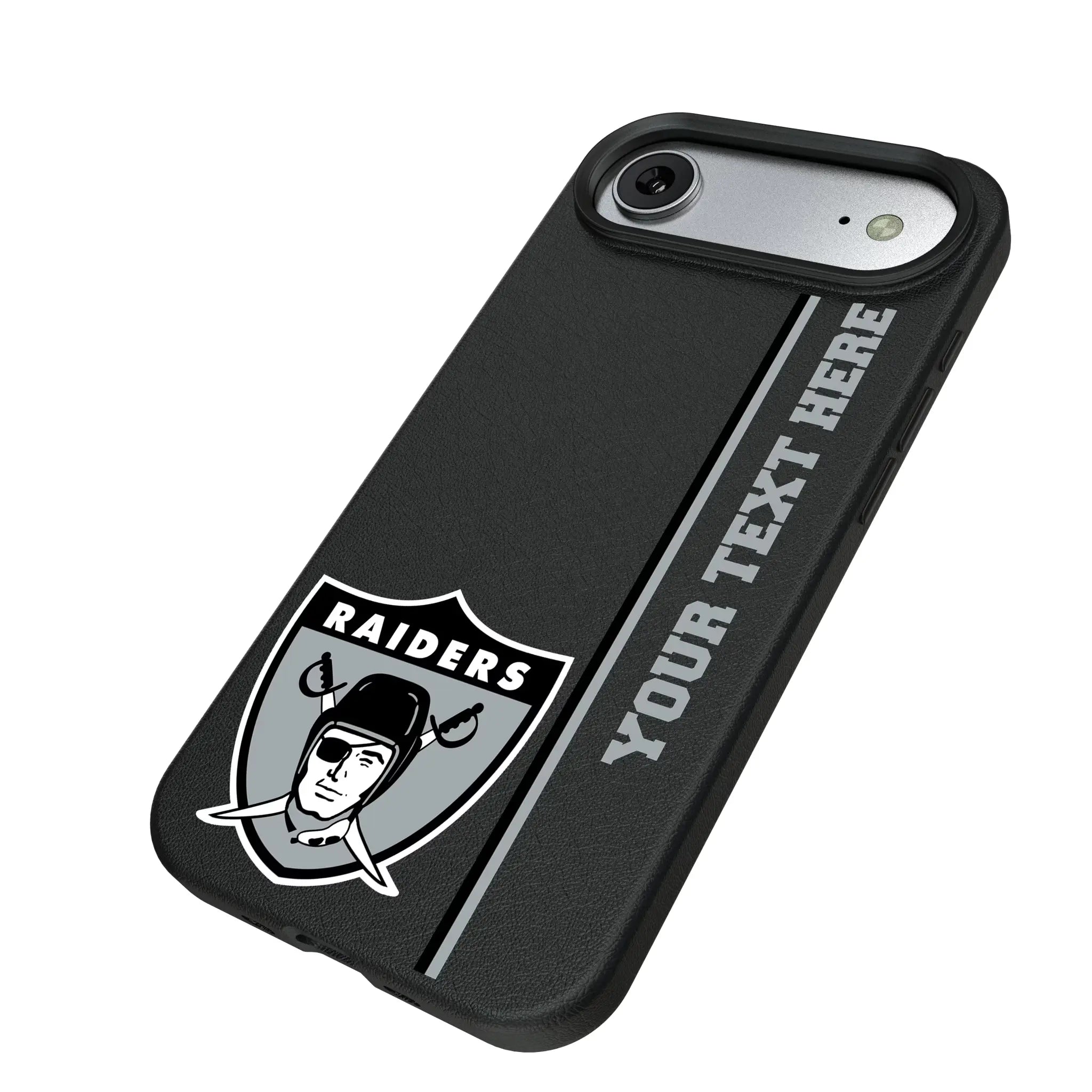 Oakland Raiders 1963 Historic Collection Personalized Sidebard iPhone MagSafe Compatible Phone Case for Apple iPhone - Isometric View#Device_iPhone Air