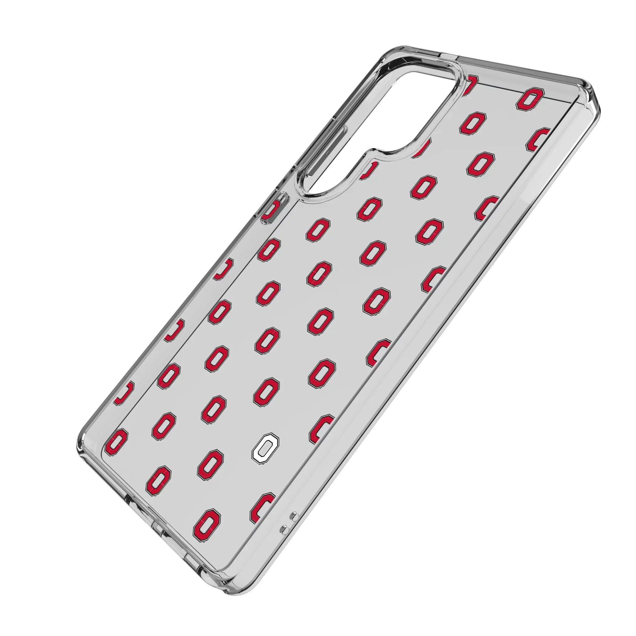 Ohio State University Buckeyes Fashion Pattern Galaxy Clear Phone Case for Samsung Galaxy - Isometric View#Device_Galaxy S25 Ultra