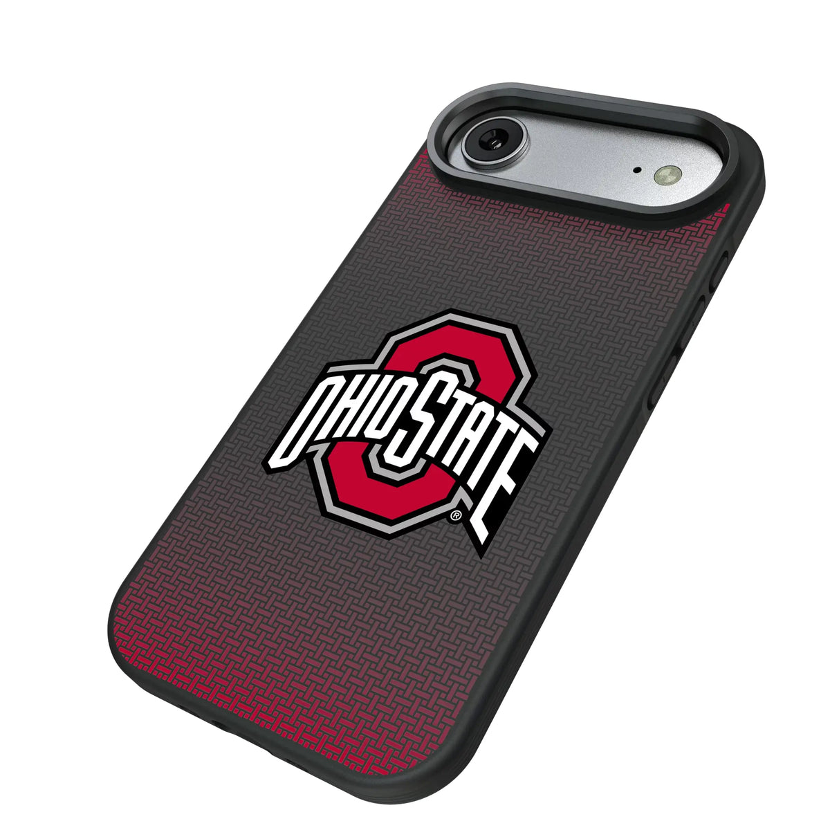 Ohio State University Buckeyes Linen iPhone Bump Phone Case for Apple iPhone - Isometric View#Device_iPhone Air
