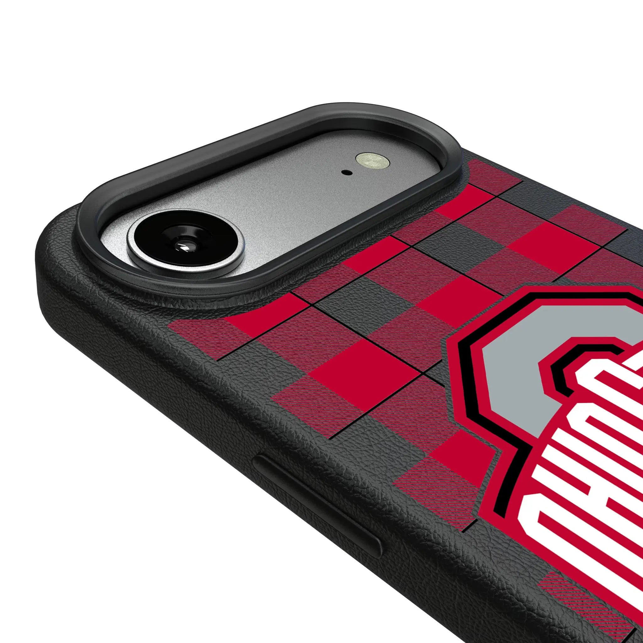 Ohio State University Buckeyes Plaid iPhone MagSafe Compatible Phone Case for Apple iPhone - Detail#Device_iPhone Air