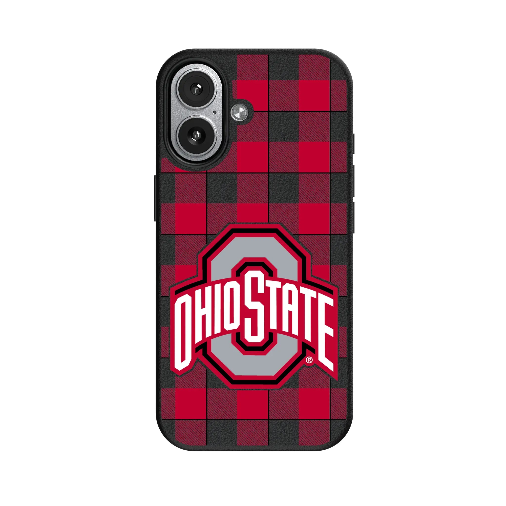 Ohio State University Buckeyes Plaid iPhone MagSafe Compatible Phone Case for Apple iPhone#Device_iPhone 17