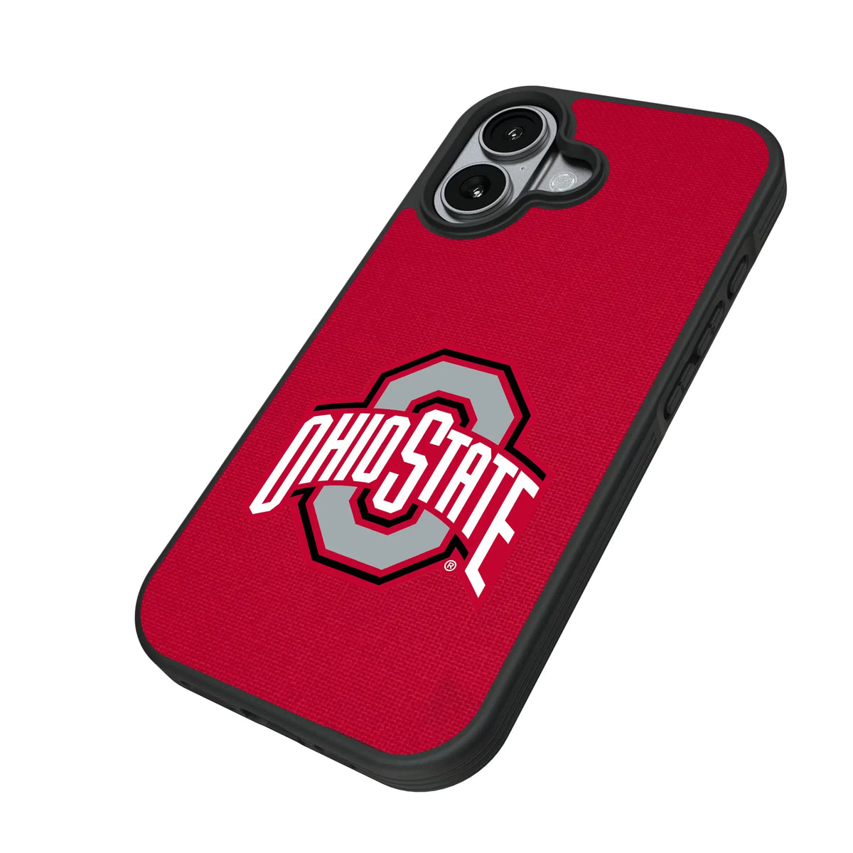 Ohio State University Buckeyes Solid iPhone Bump Phone Case for Apple iPhone - Isometric View#Device_iPhone 17