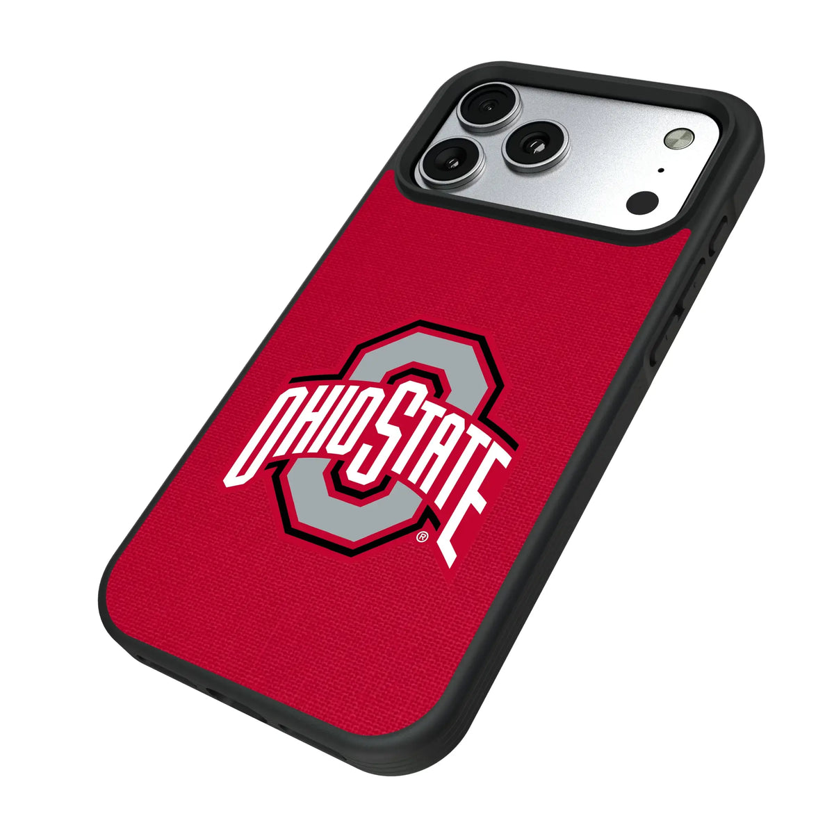 Ohio State University Buckeyes Solid iPhone Bump Phone Case for Apple iPhone - Isometric View#Device_iPhone 17 Pro Max