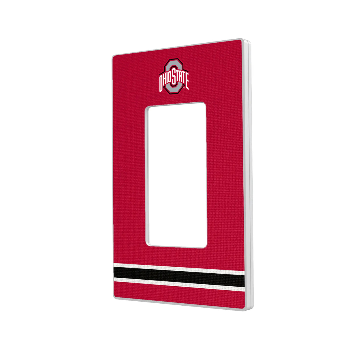 Ohio State University Buckeyes Stripe Hidden-Screw Light Switch Plate#Style_Single Rocker
