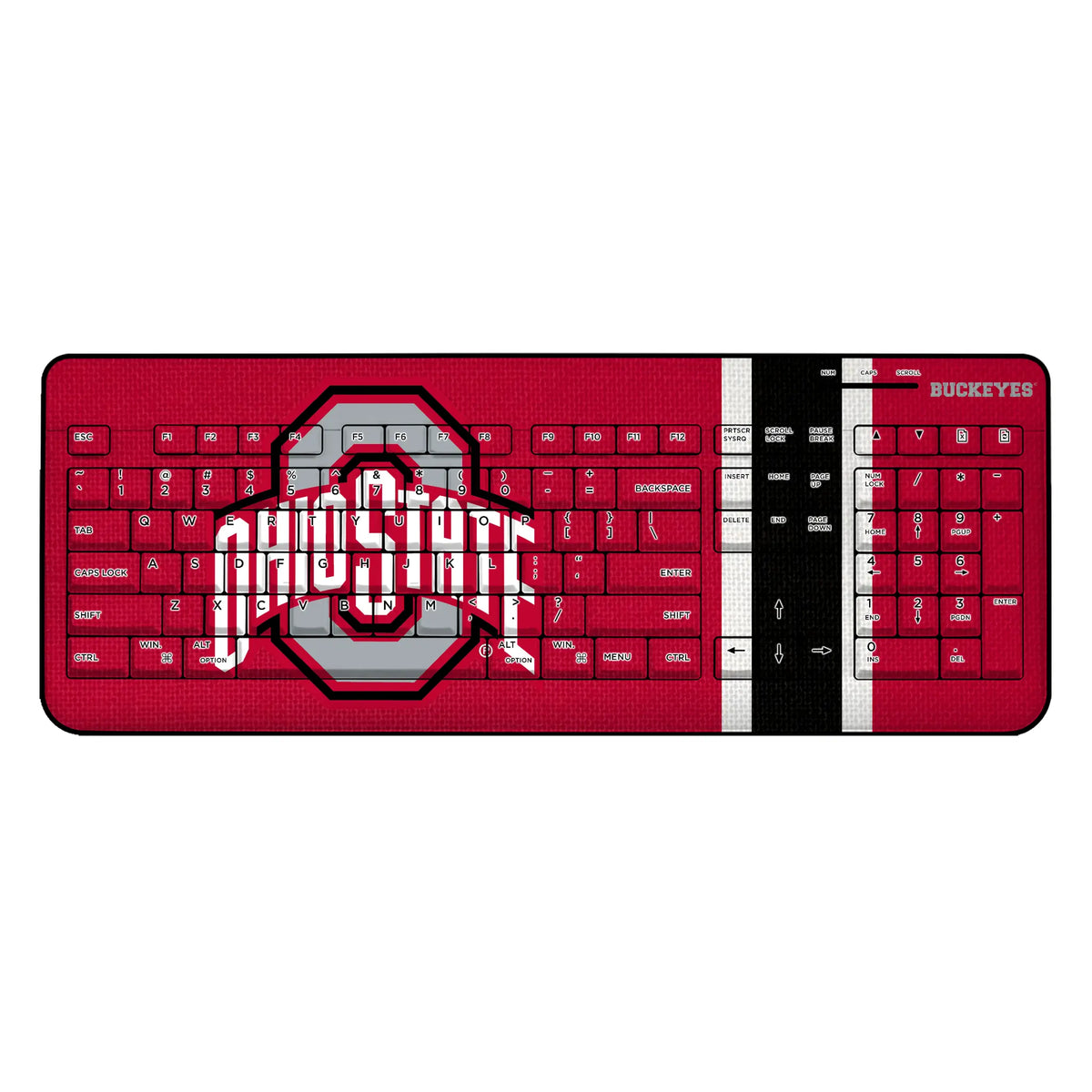 Ohio State University Buckeyes Stripe Wireless USB Keyboard