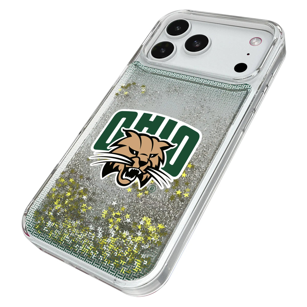 Ohio University Bobcats Linen iPhone Glitter Phone Case for Apple iPhone - Isometric View#Device_iPhone 18 Pro Max