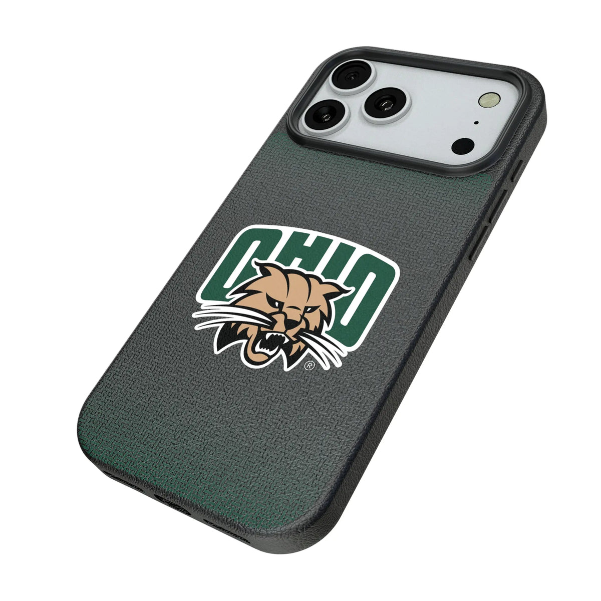 Ohio University Bobcats Linen iPhone MagSafe Compatible Phone Case for Apple iPhone - Isometric View#Device_iPhone 18 Pro Max