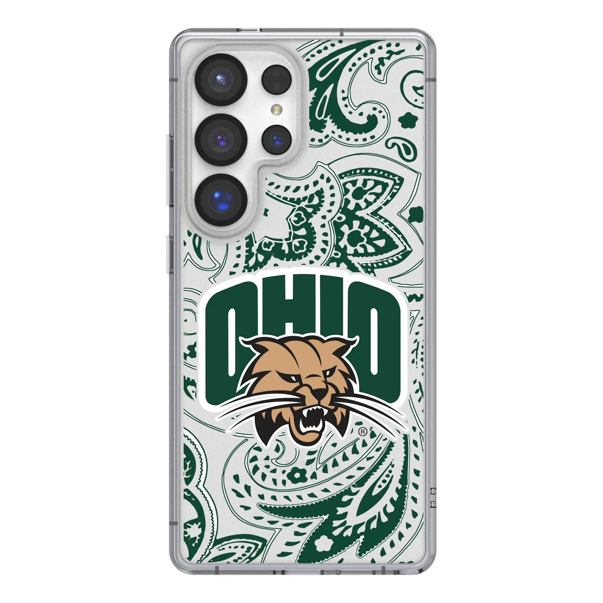 Ohio University Bobcats Paisley Galaxy Clear Phone Case for Samsung Galaxy#Device_Galaxy S25 Ultra