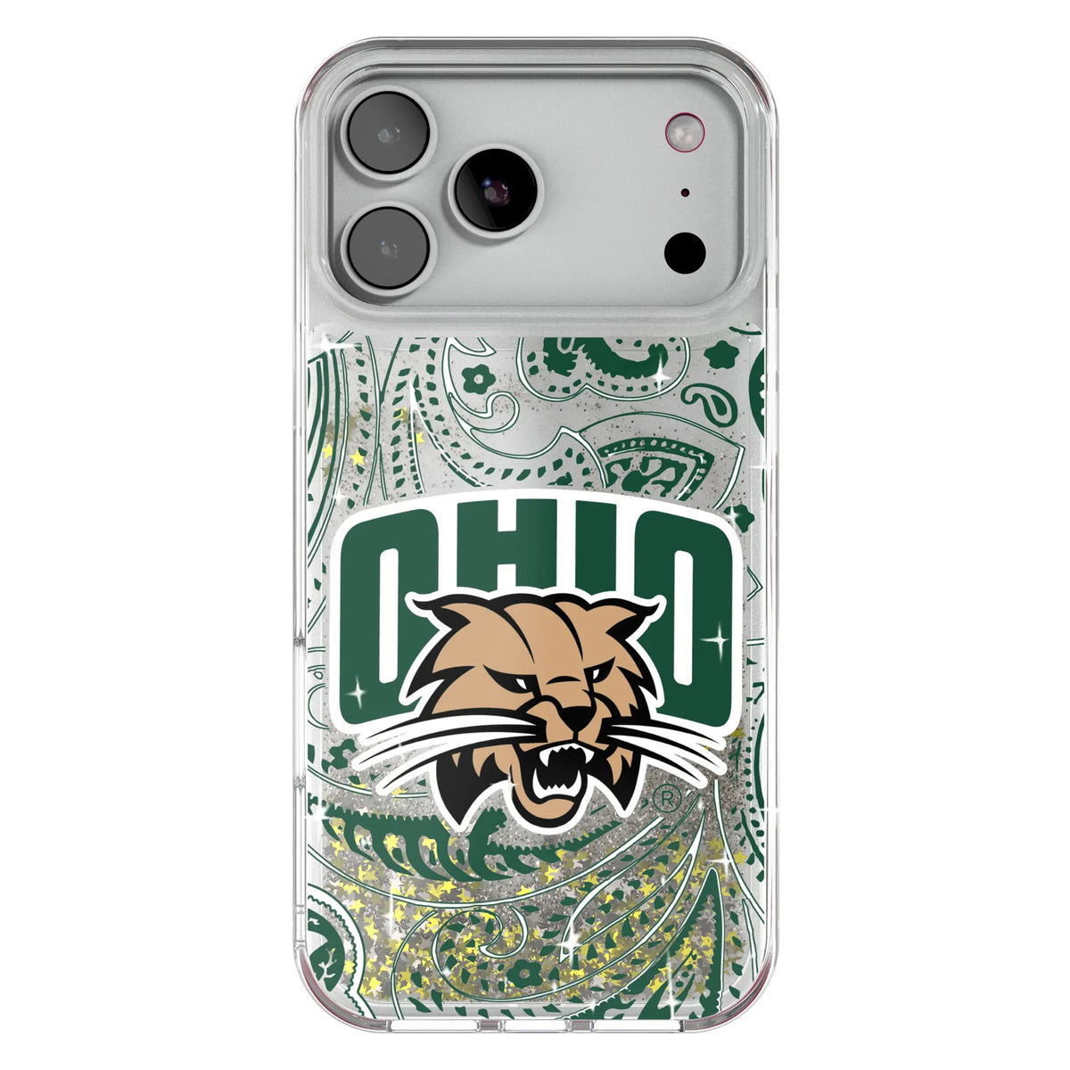 Ohio University Bobcats Paisley Glitter Phone Case for Apple iPhone