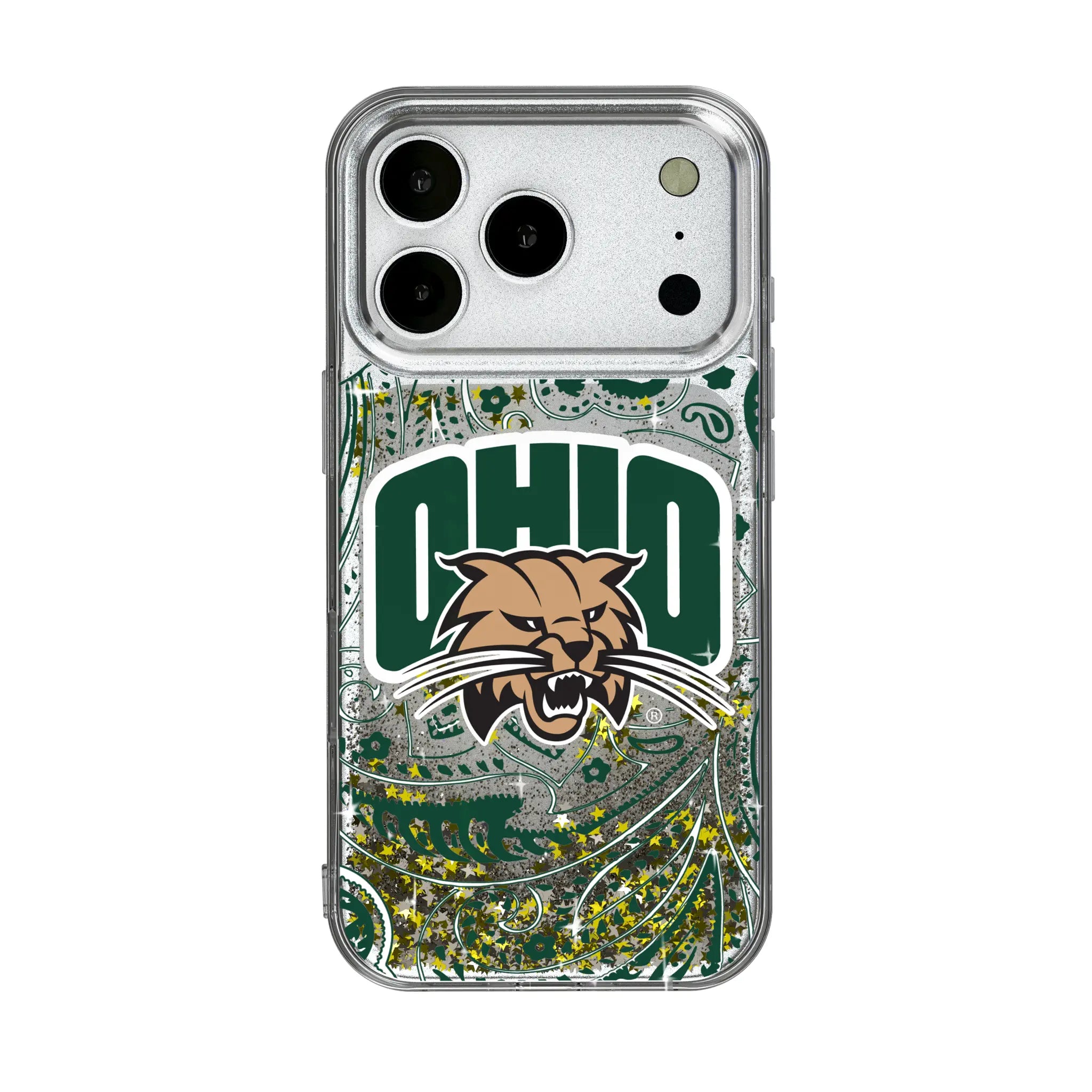 Ohio University Bobcats Paisley iPhone Glitter Phone Case for Apple iPhone
