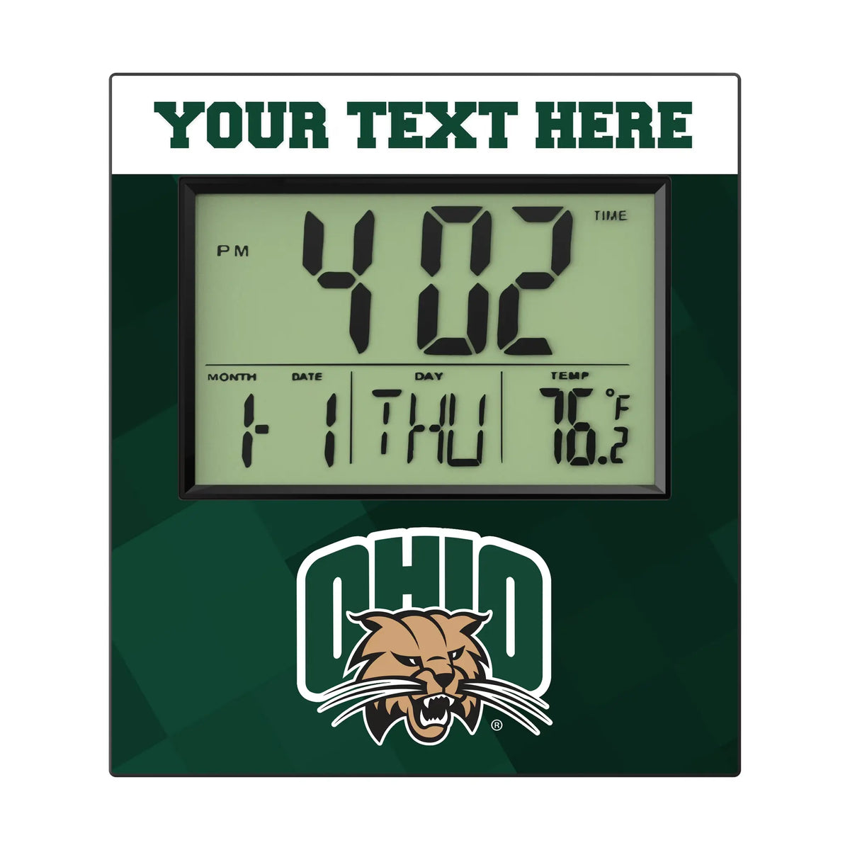 Ohio University Bobcats Personalized Color Block Wall Clock