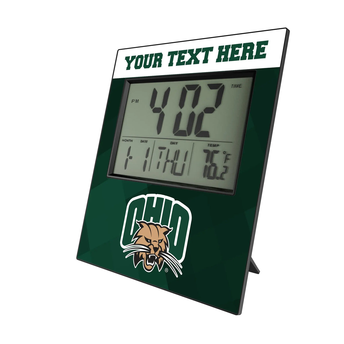 Ohio University Bobcats Personalized Color Block Wall Clock