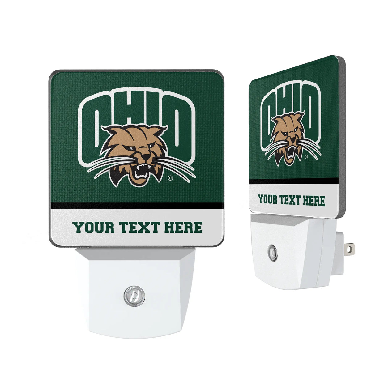 Ohio University Bobcats Personalized Endzone Solid Night Light 2-Pack
